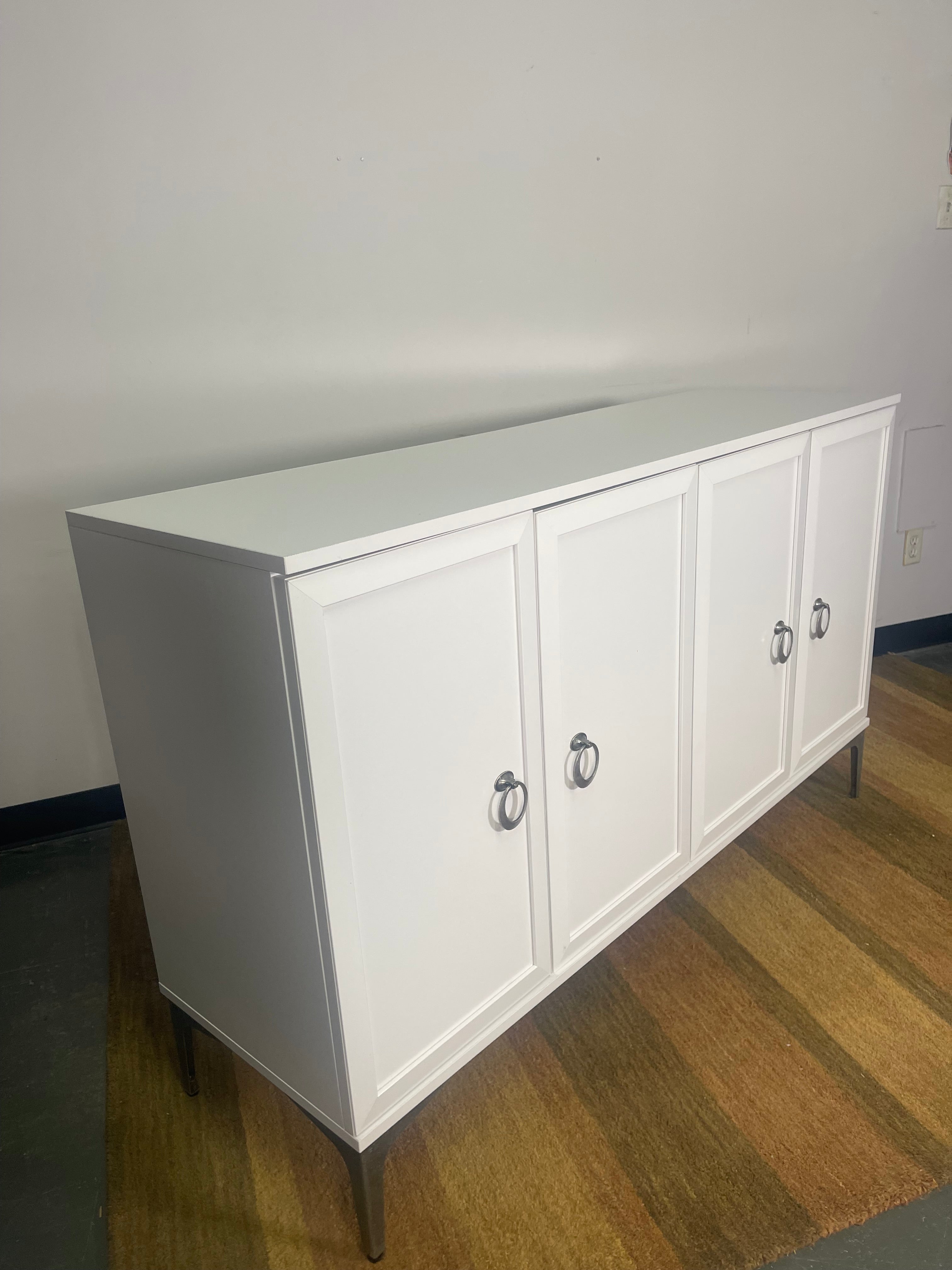 White 4-Door Sideboard with Ring Pulls