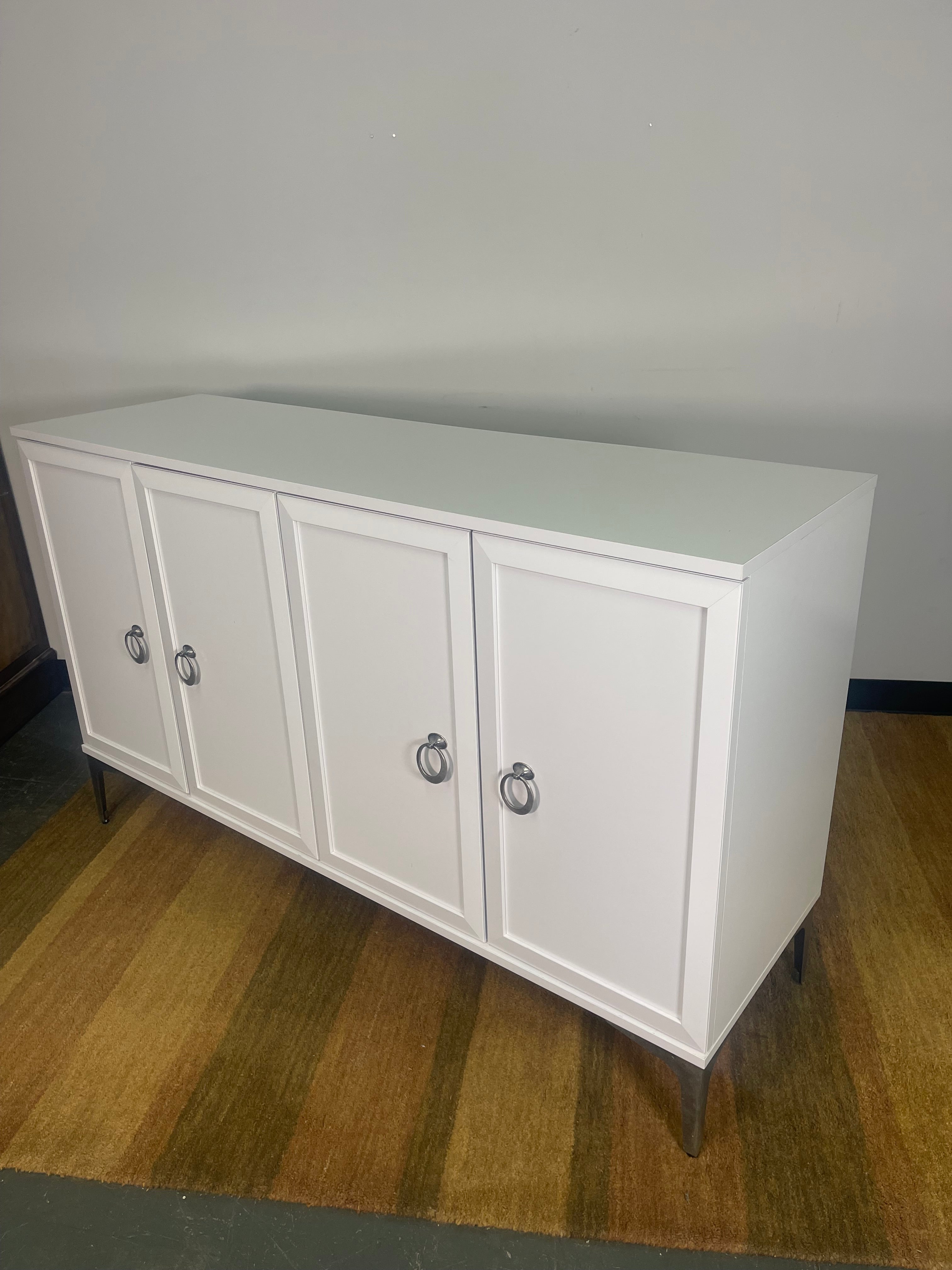 White 4-Door Sideboard with Ring Pulls