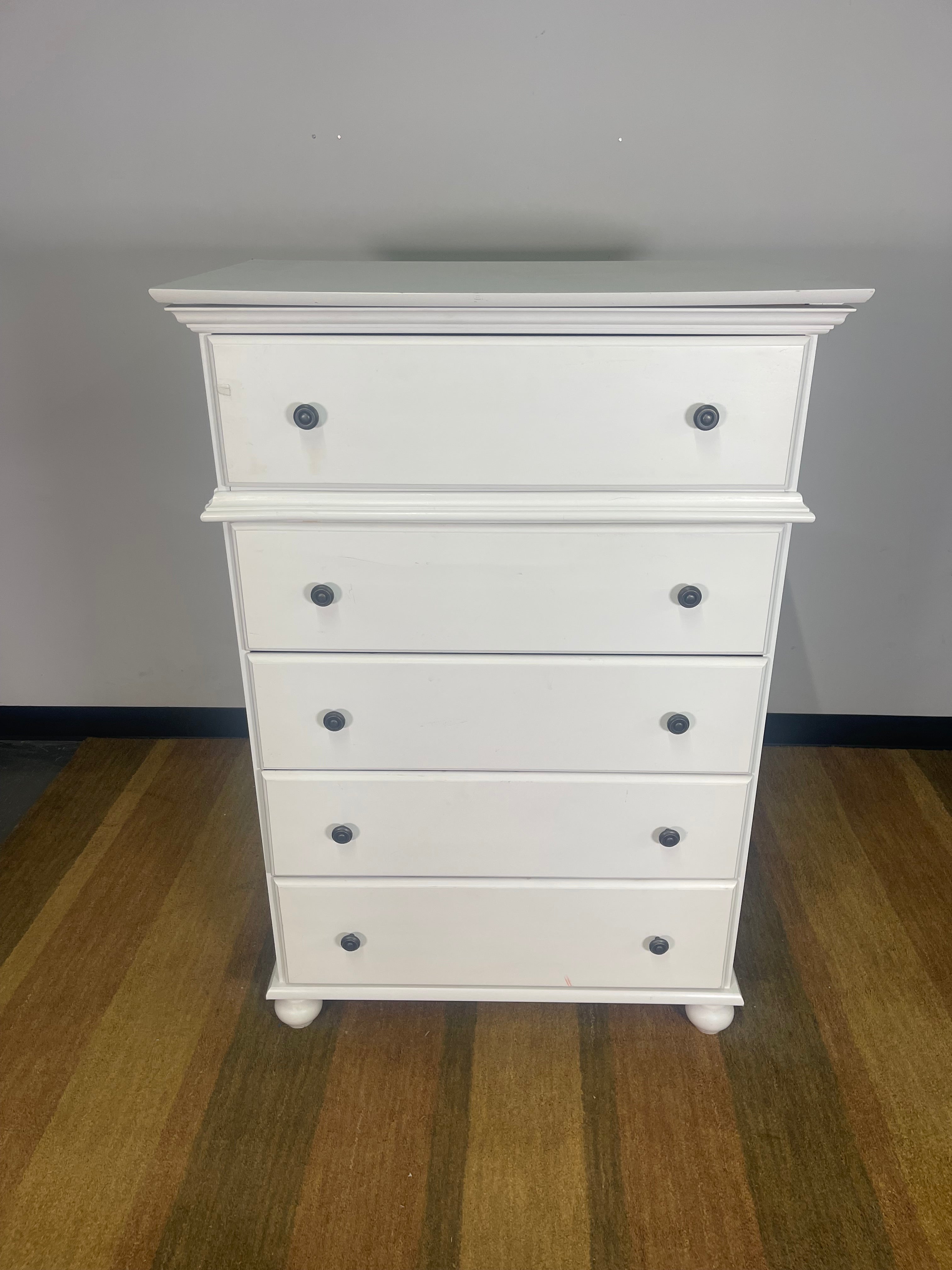 White 5-Drawer Cottage Style Chest