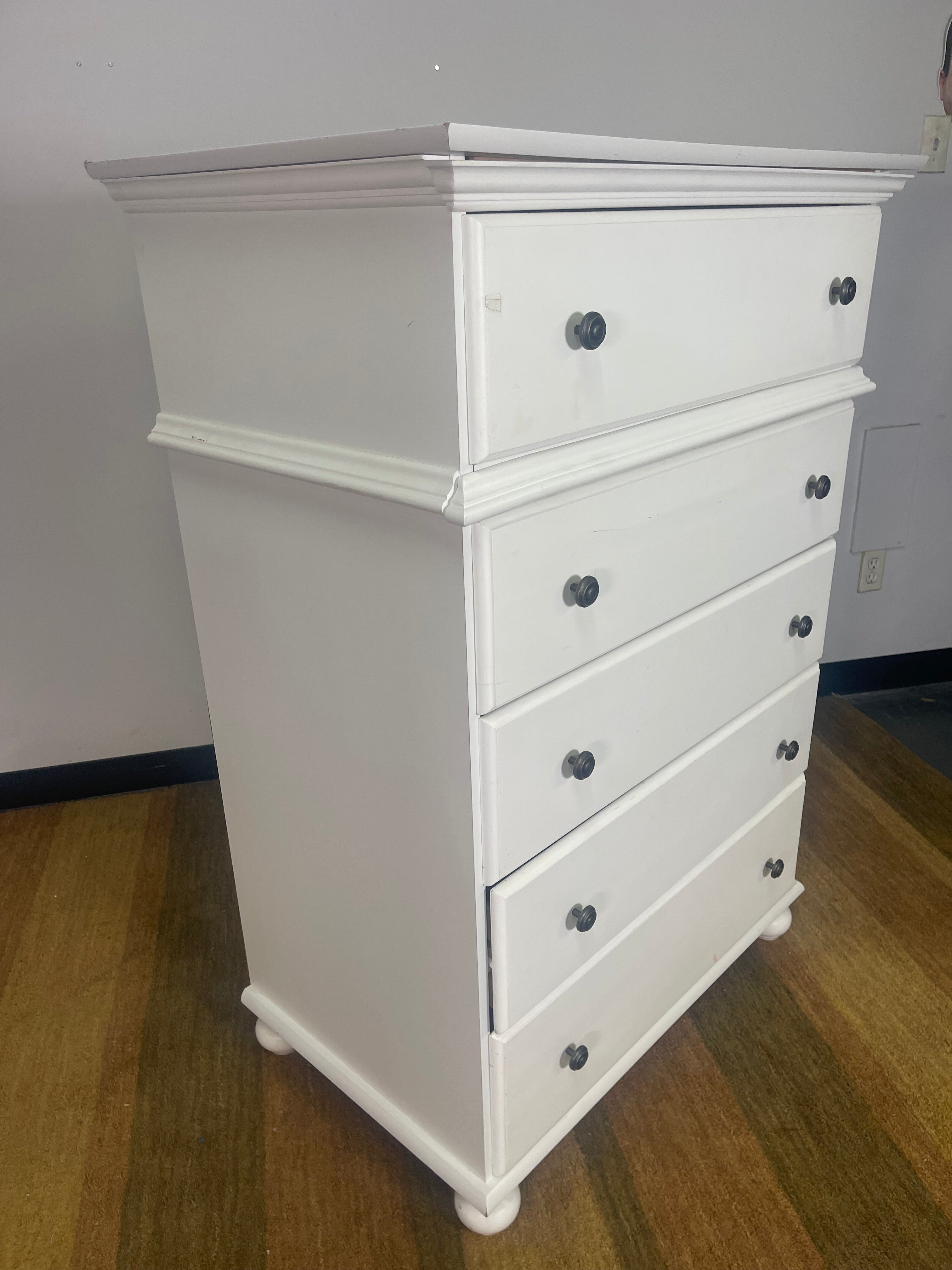White 5-Drawer Cottage Style Chest
