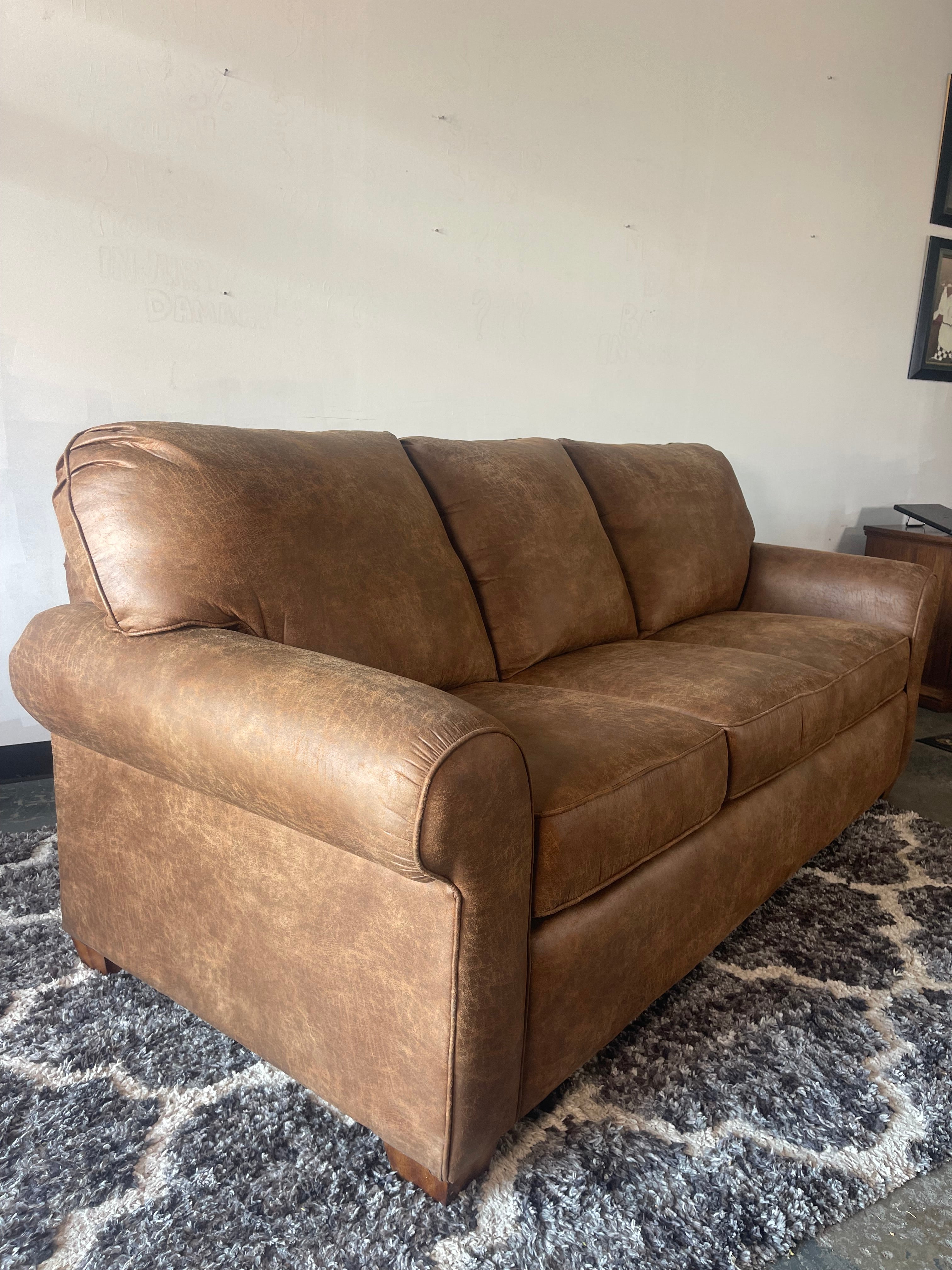 Brown Flexsteel Leather Sofa