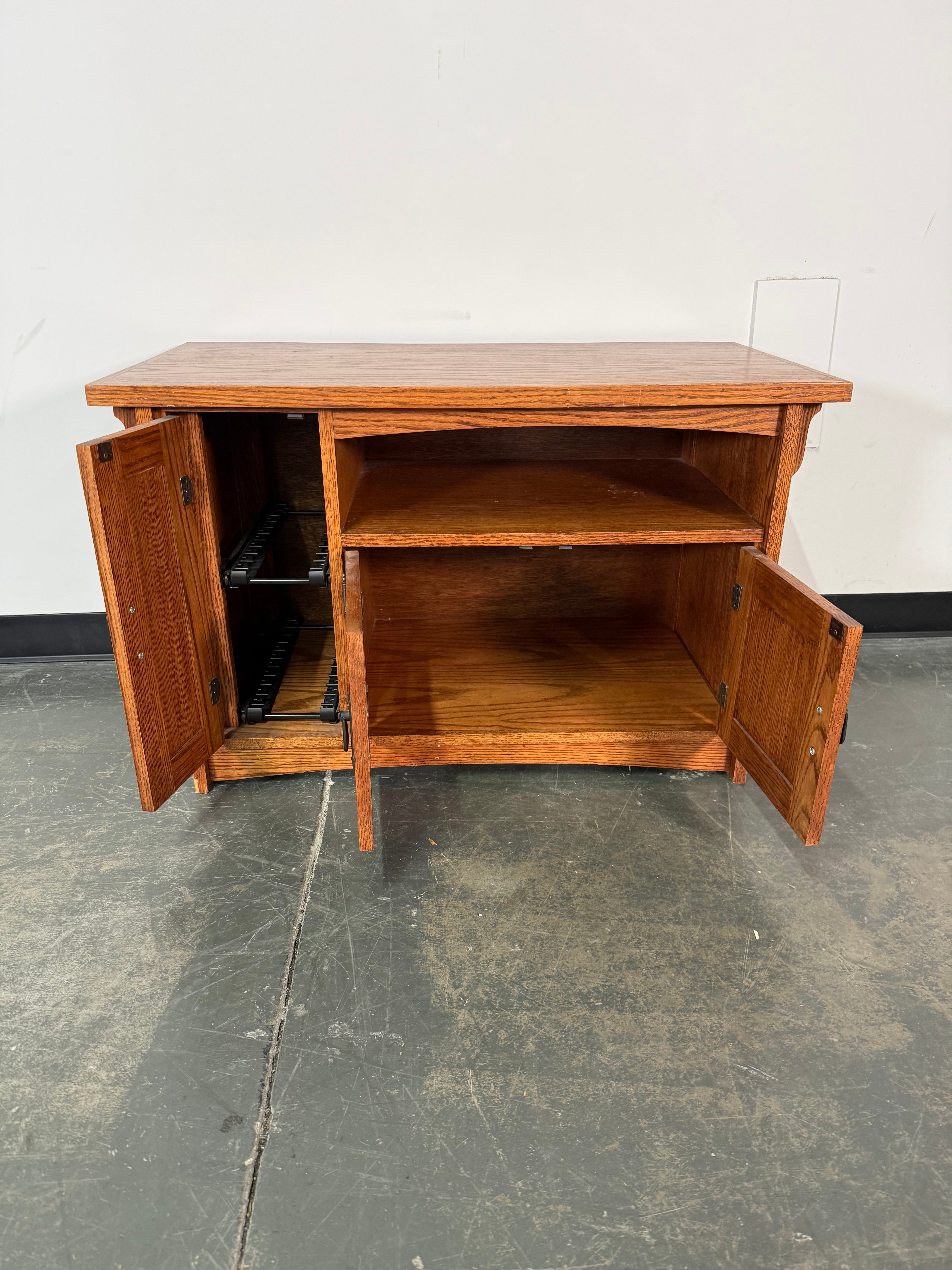 Solid Oak Corner TV Stand / Media Cabinet