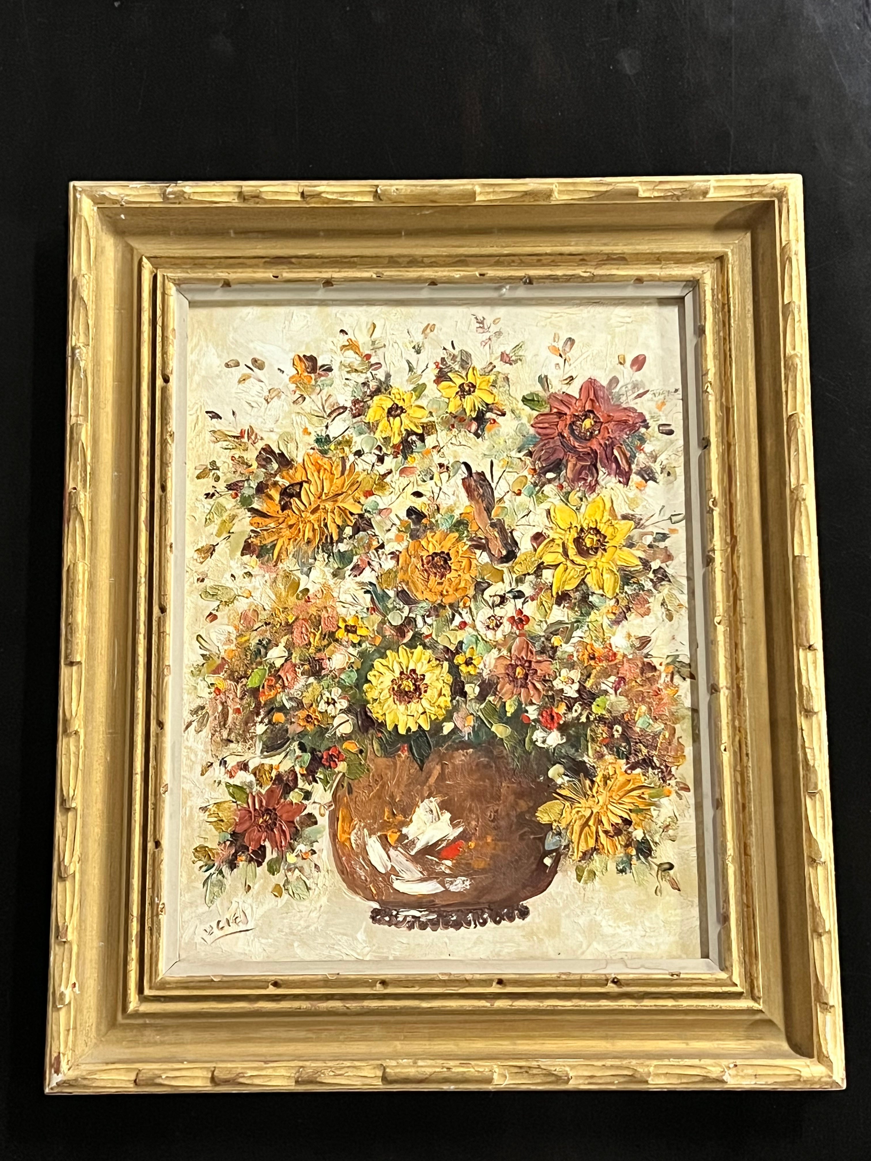 Framed Floral Still Life Painting