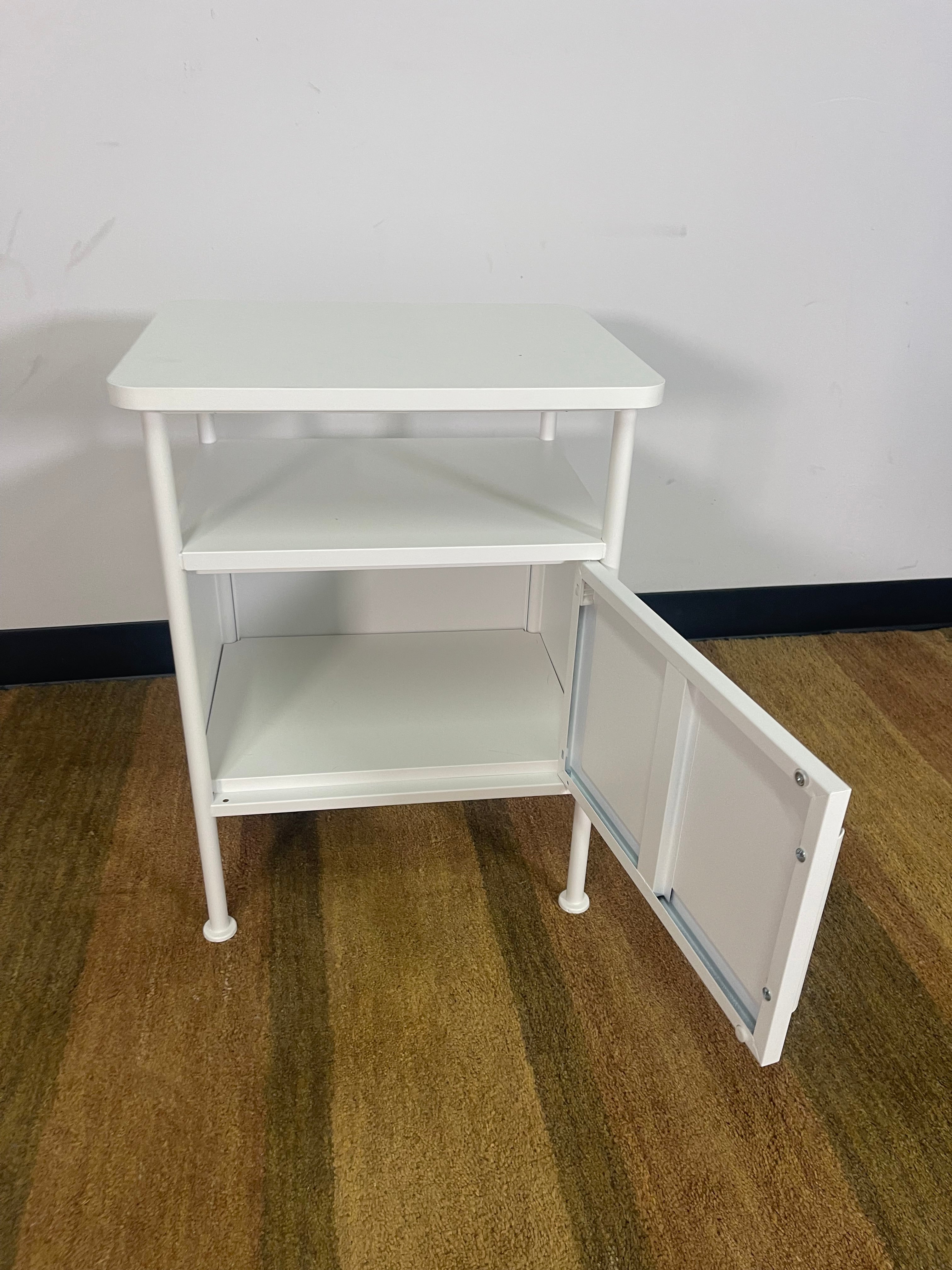 White Industrial Metal Nightstands