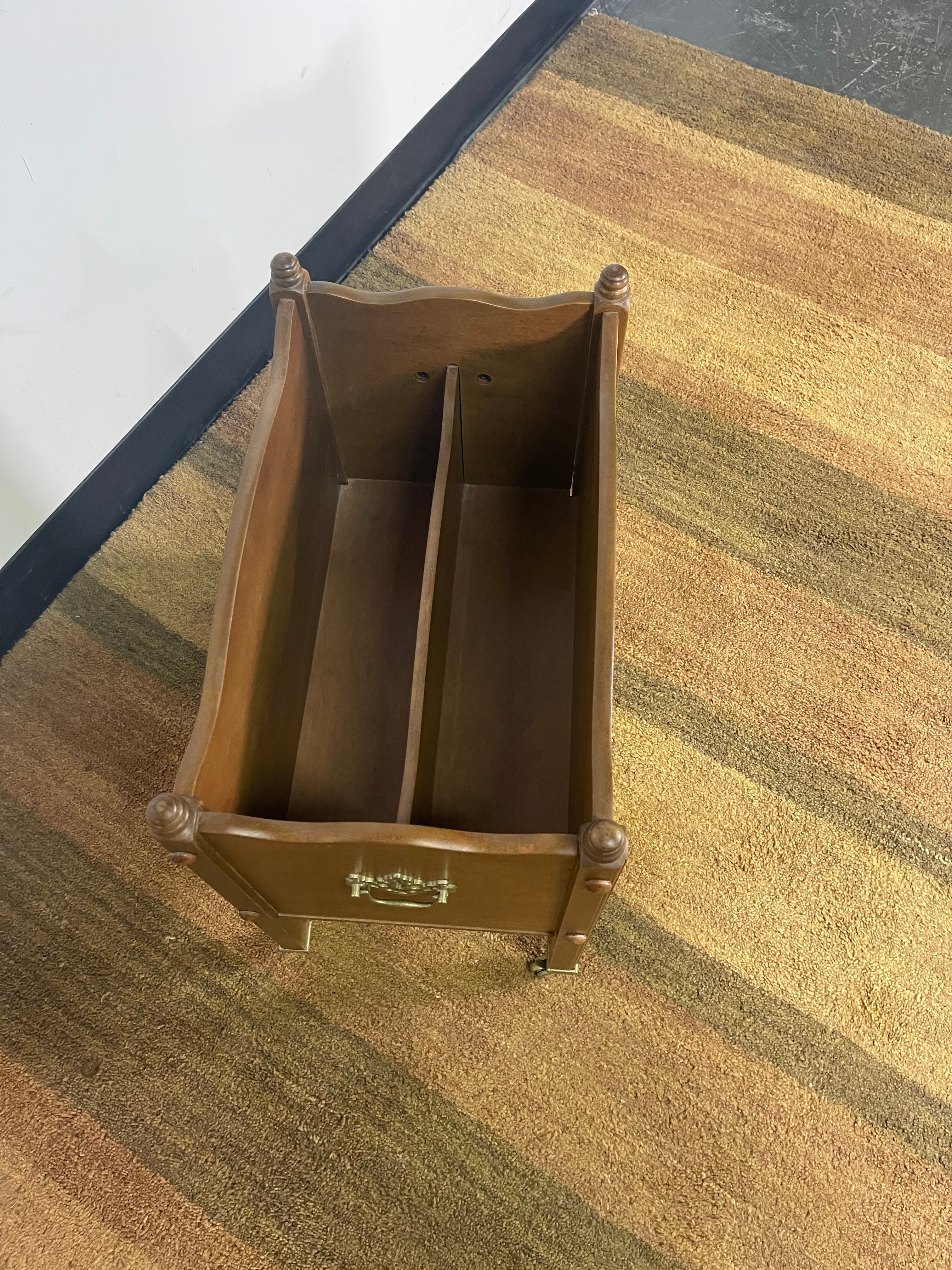 Vintage Wood Canterbury Magazine Rack