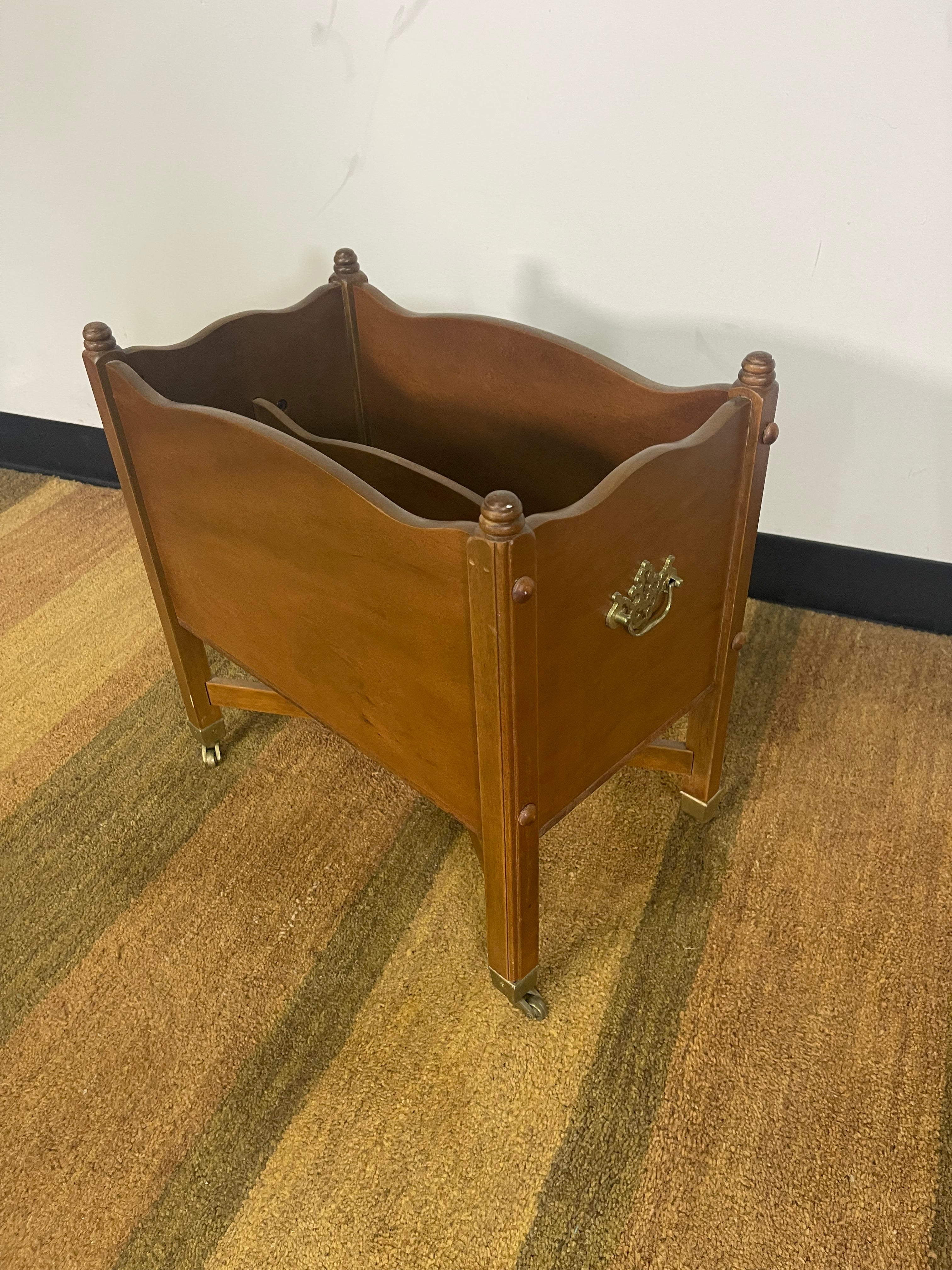 Vintage Wood Canterbury Magazine Rack