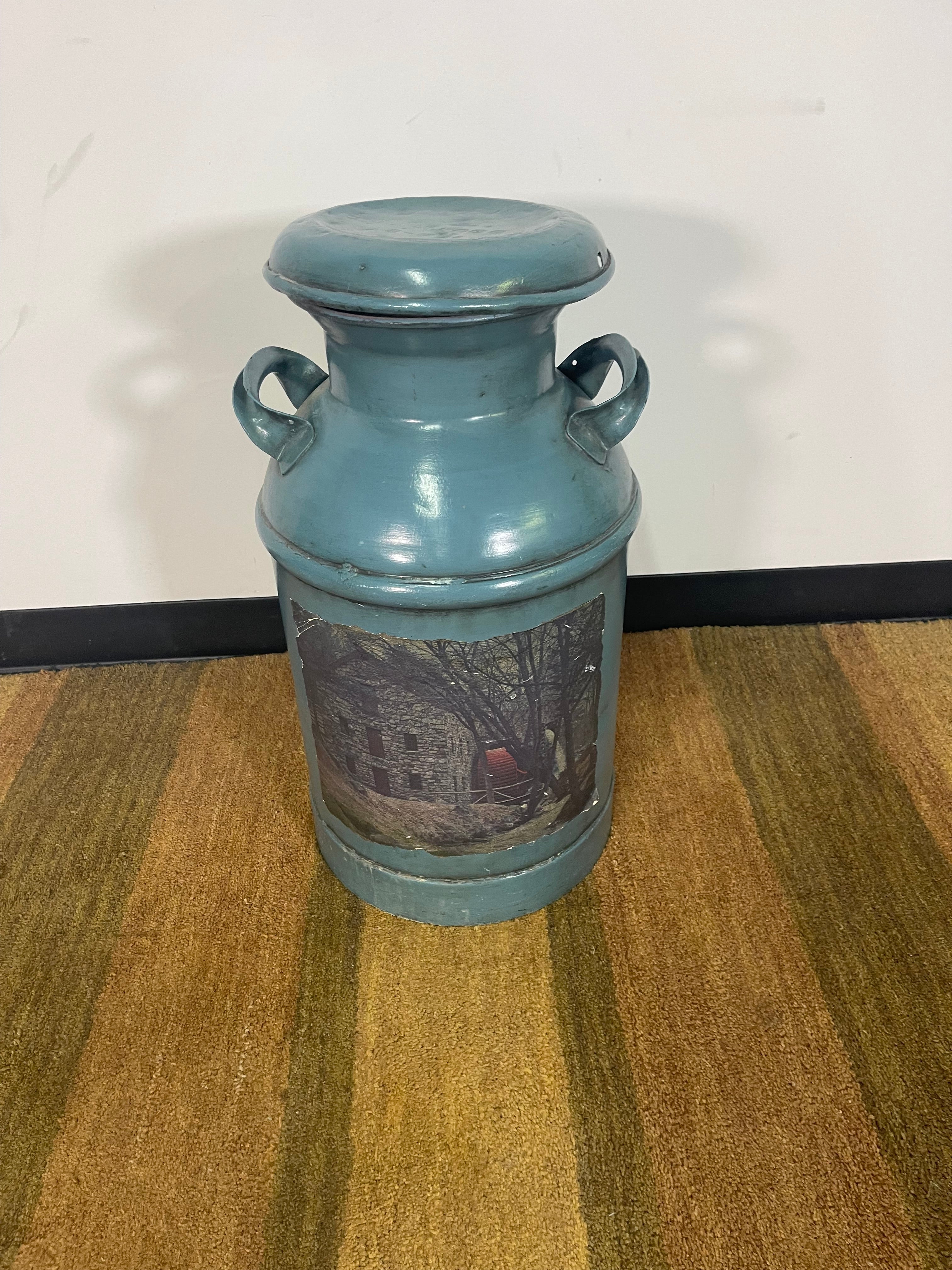 Rustic Painted Milk Can