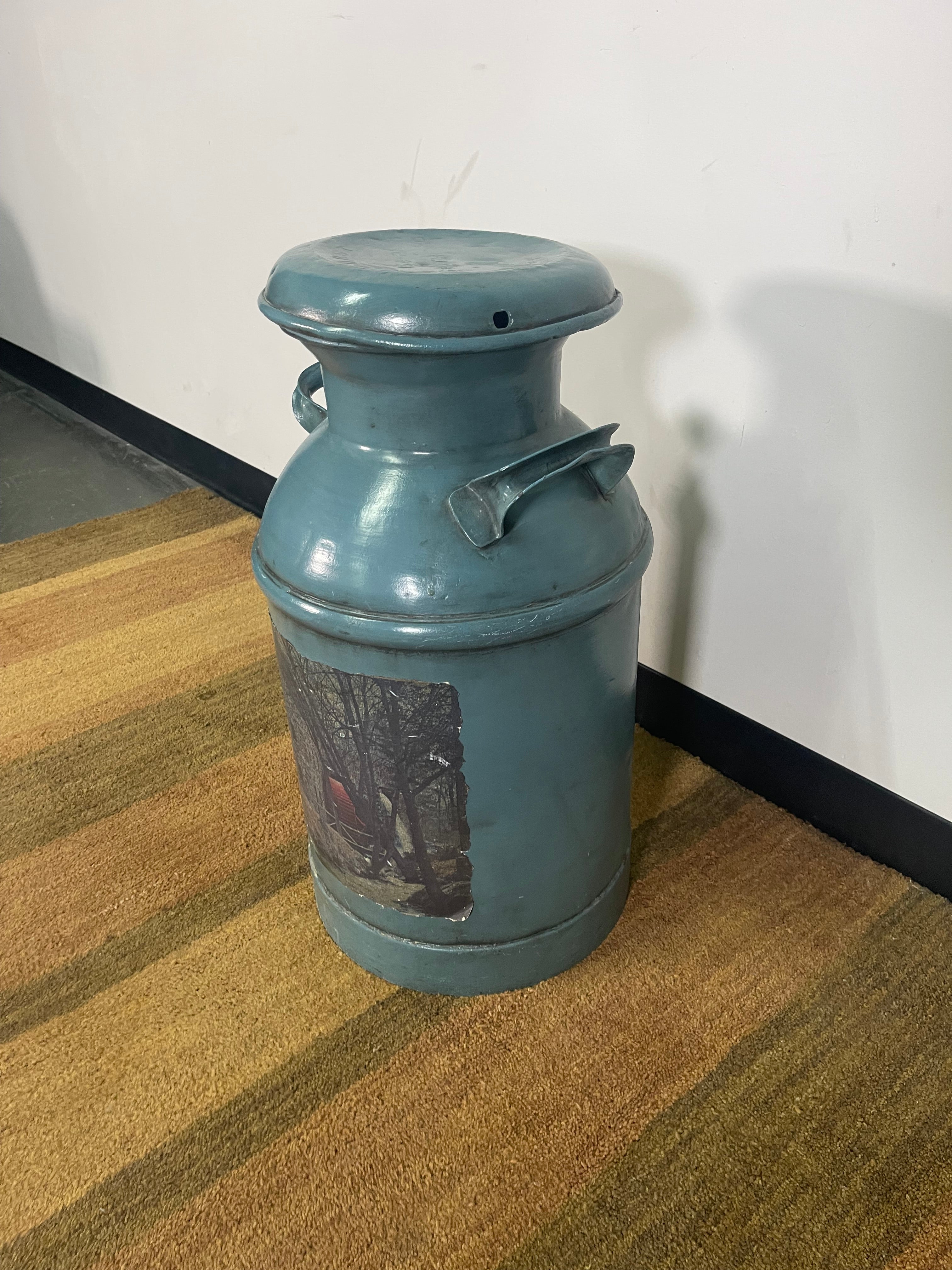 Rustic Painted Milk Can