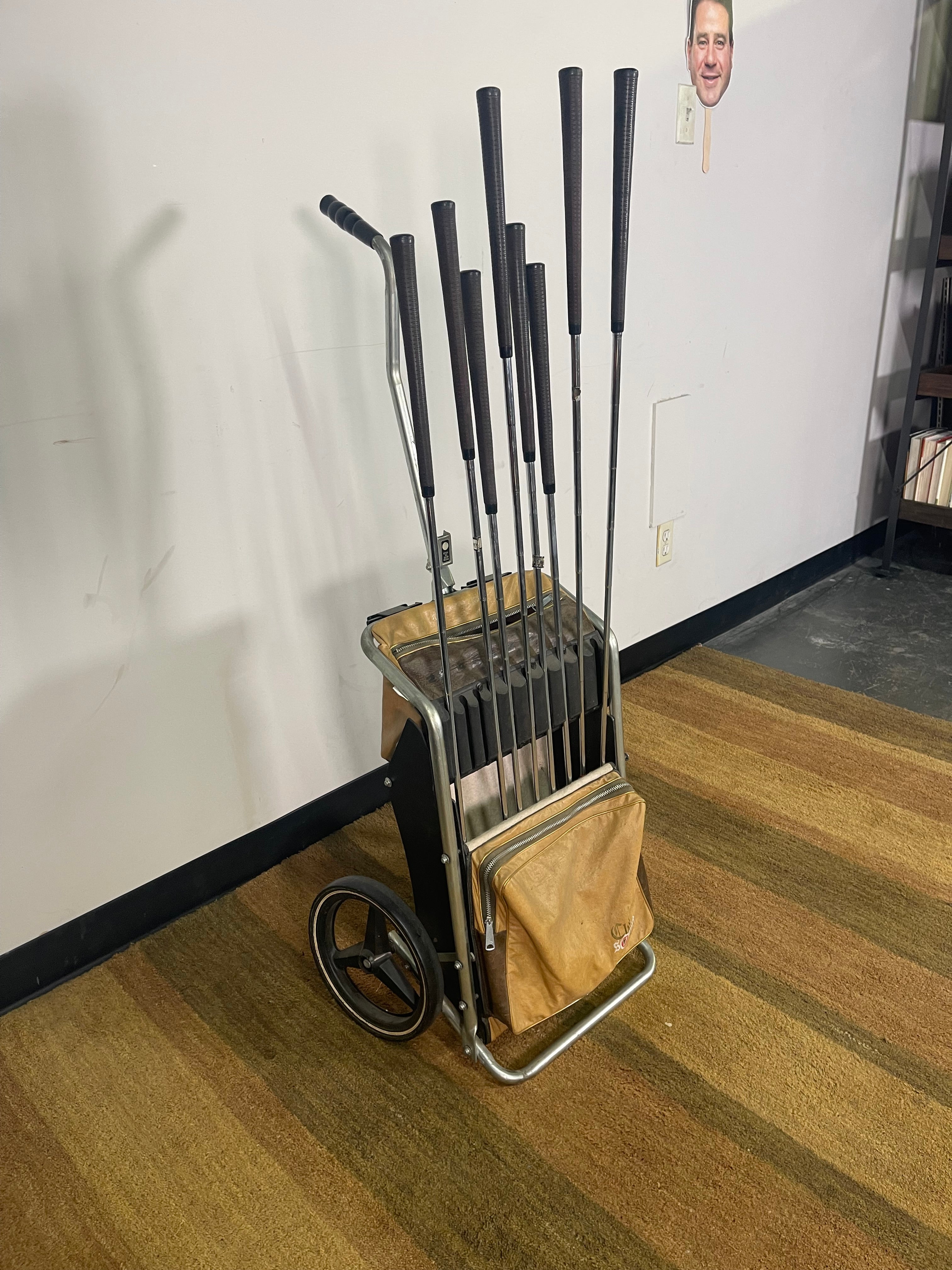 Vintage Wilson Golf Cart & Club Set