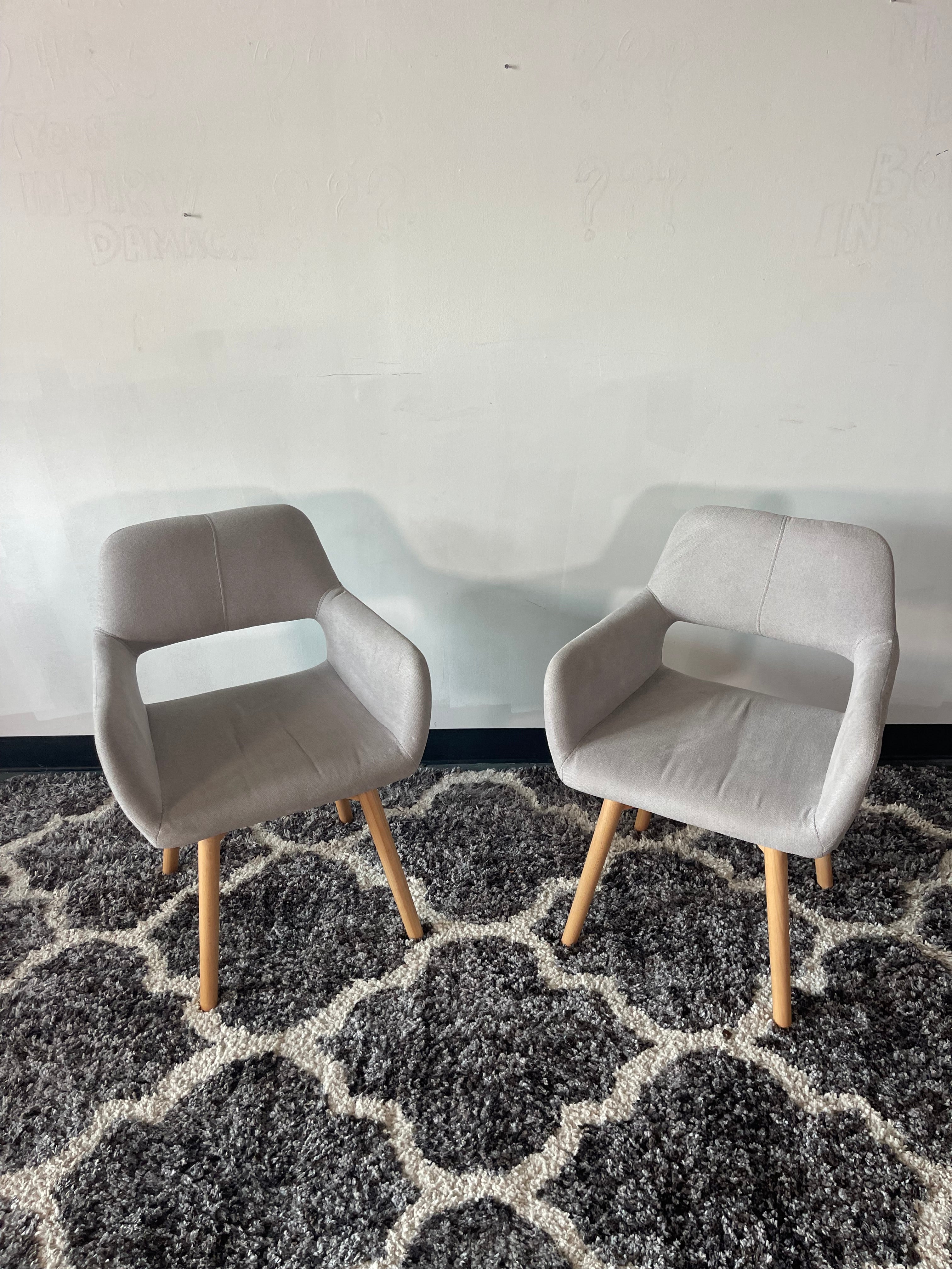 Modern Grey Accent Chairs (Pair)