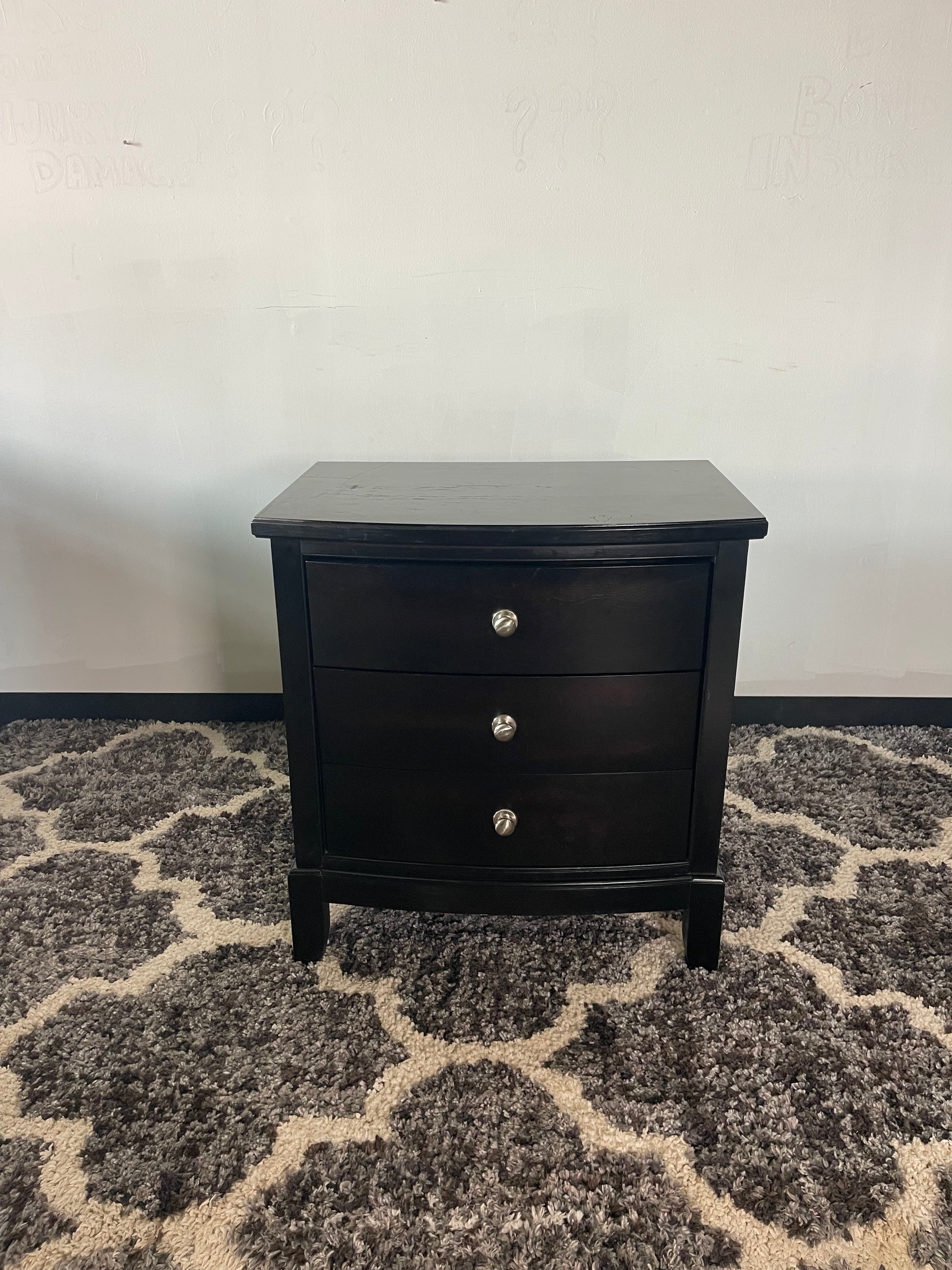 Black Bowfront Dresser & Nightstand Set