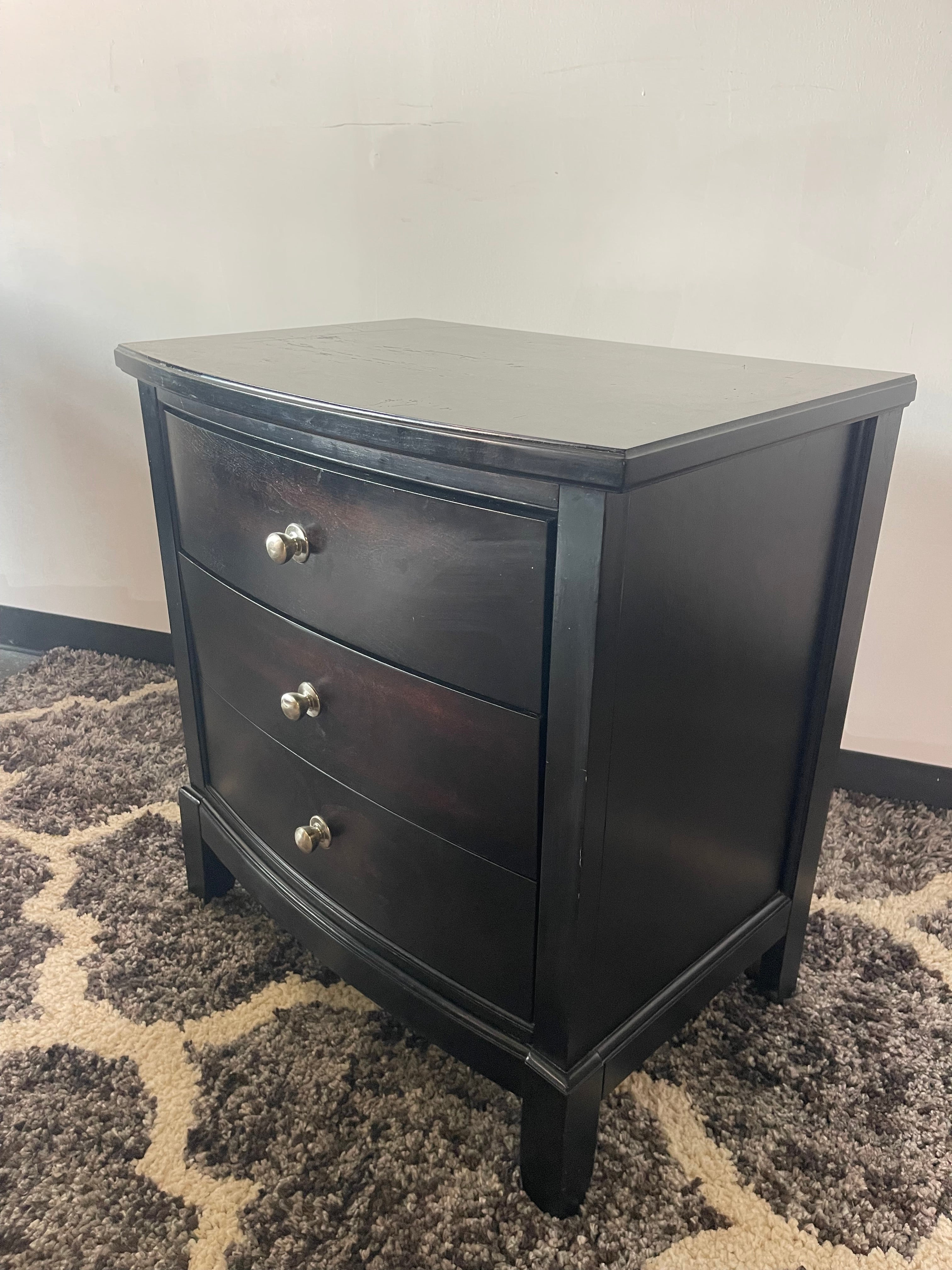 Black Bowfront Dresser &amp; Nightstand Set