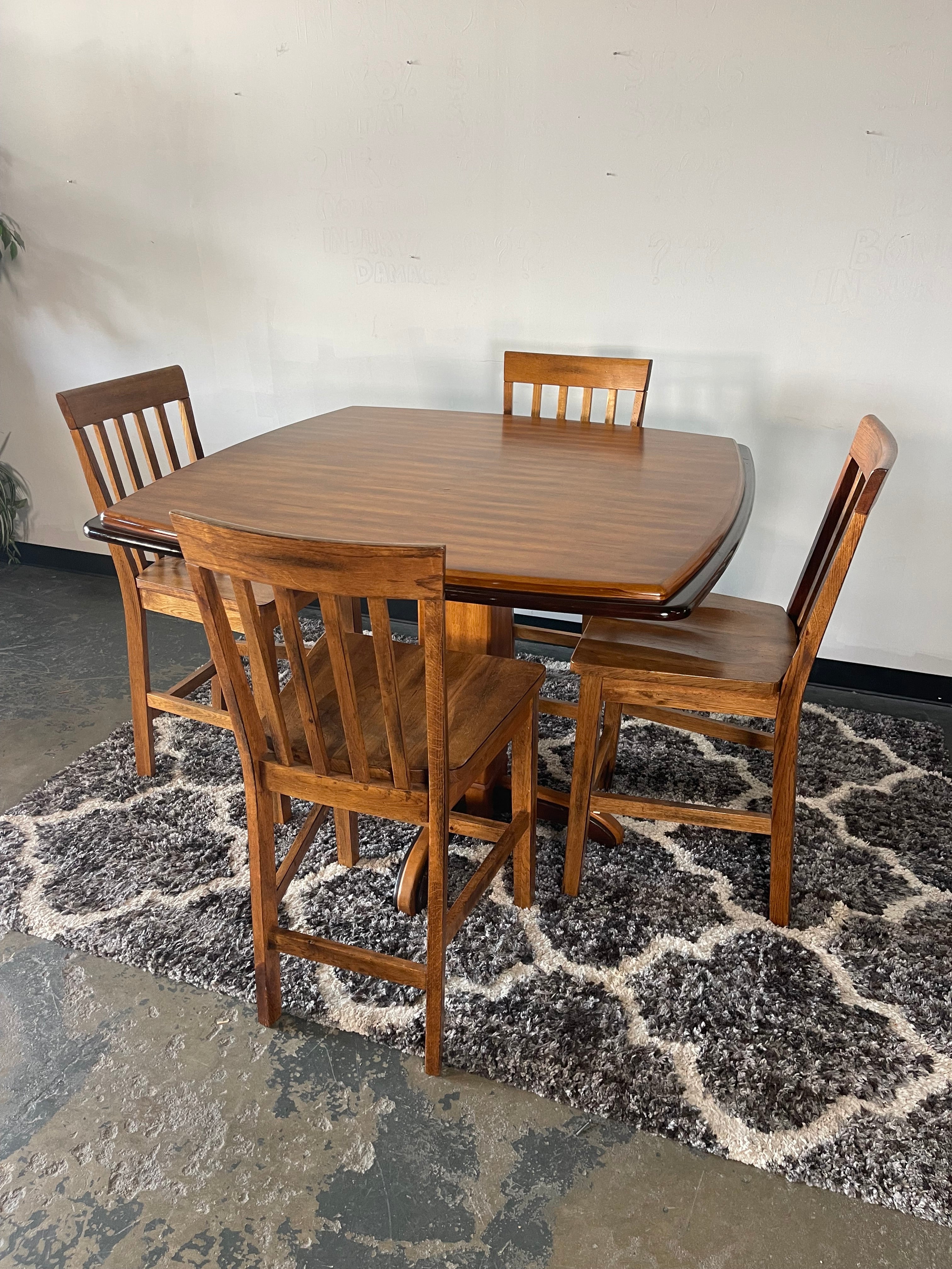 Warm Wood Pub-Height Dining Set