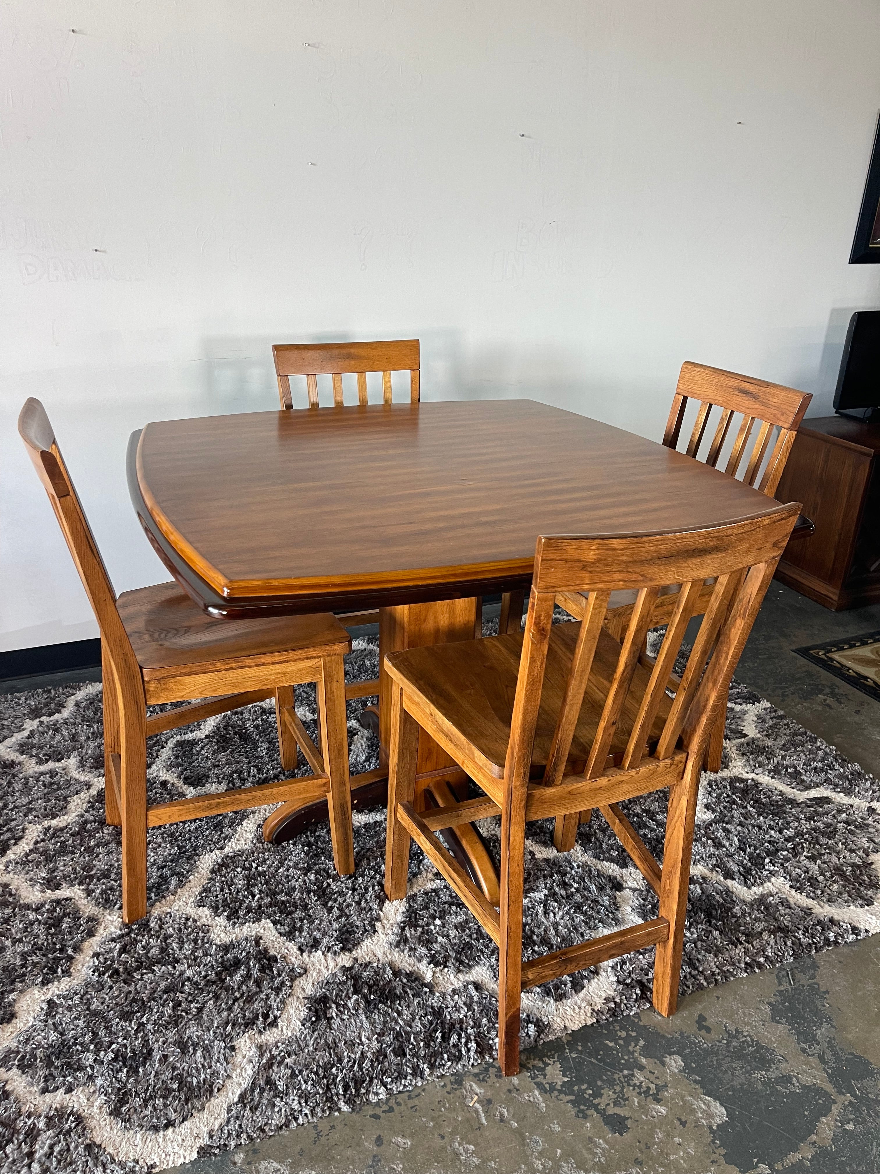 Warm Wood Pub-Height Dining Set