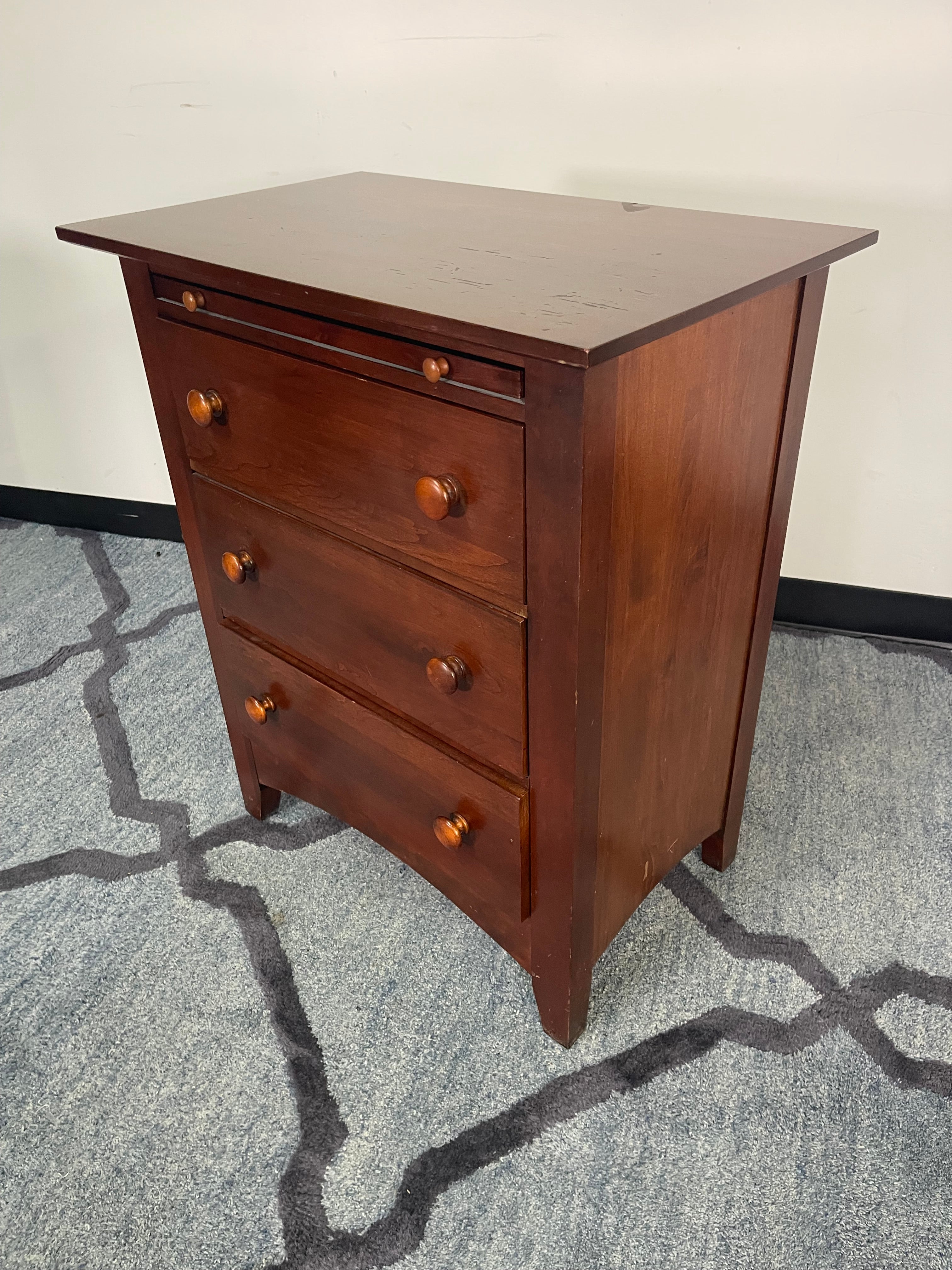 Cherry Wood Nightstands with Pull-Out Shelf – Pair