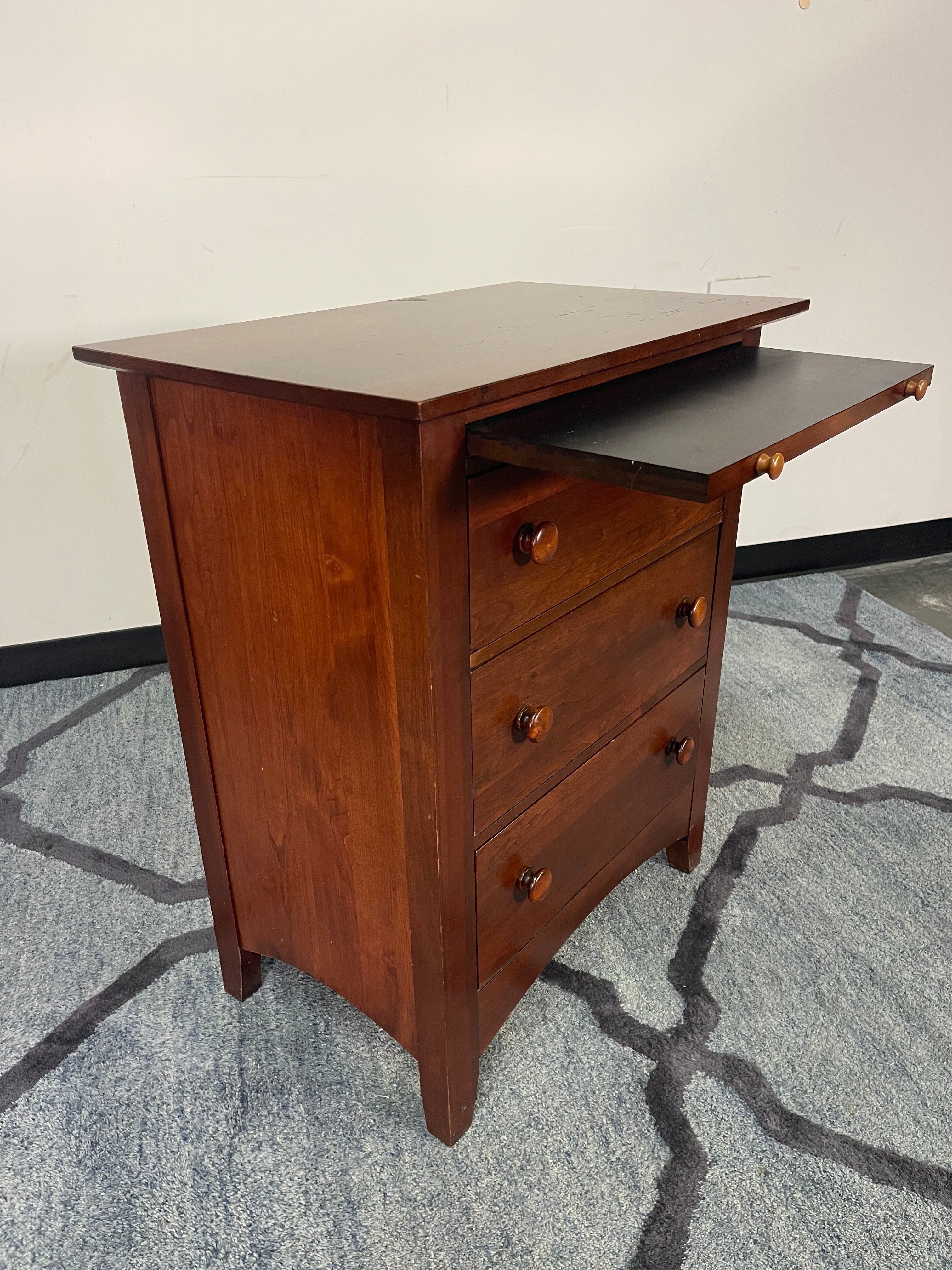 Cherry Wood Nightstands with Pull-Out Shelf – Pair