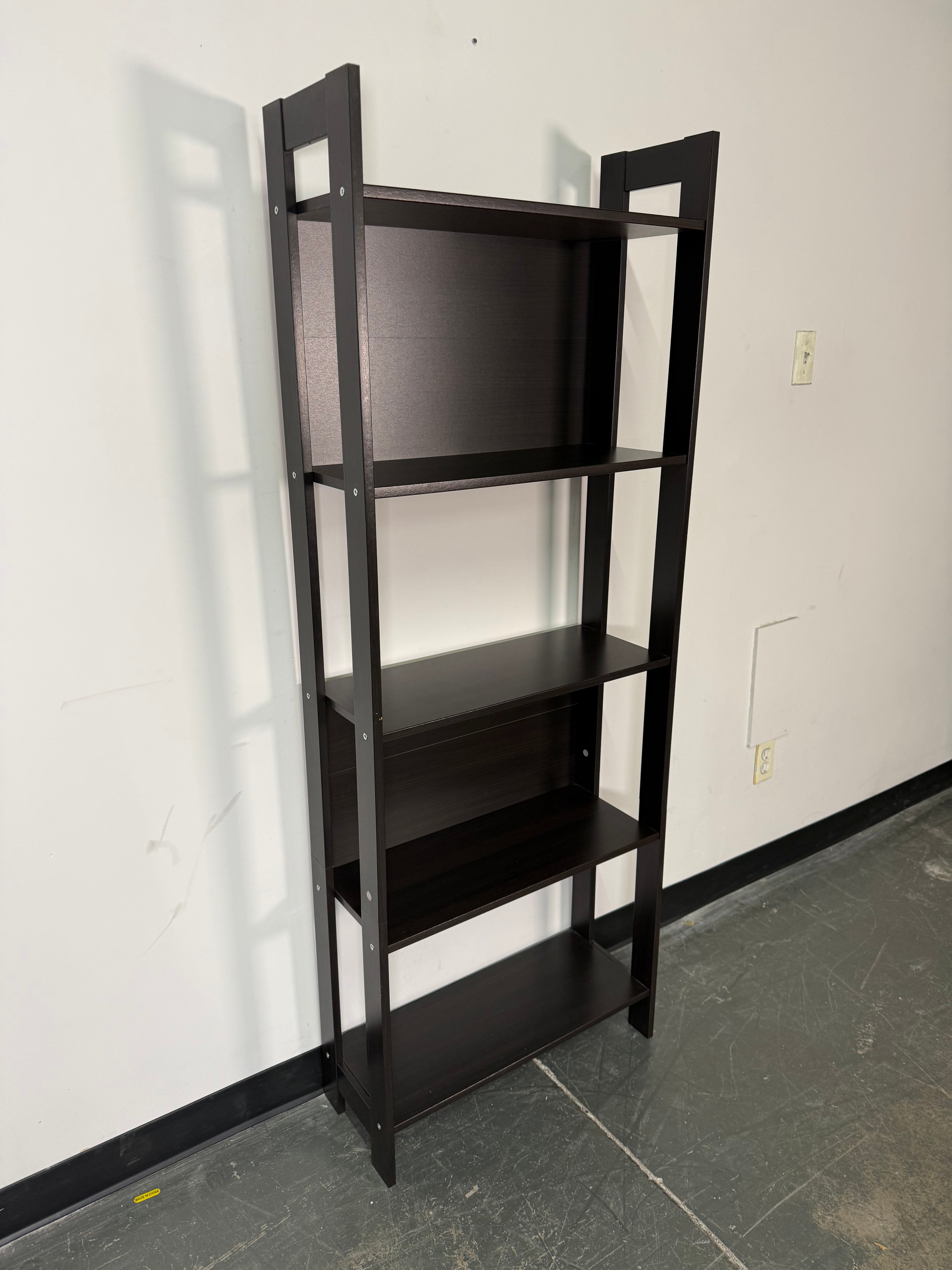 Sleek Espresso 4-Tier Bookshelf