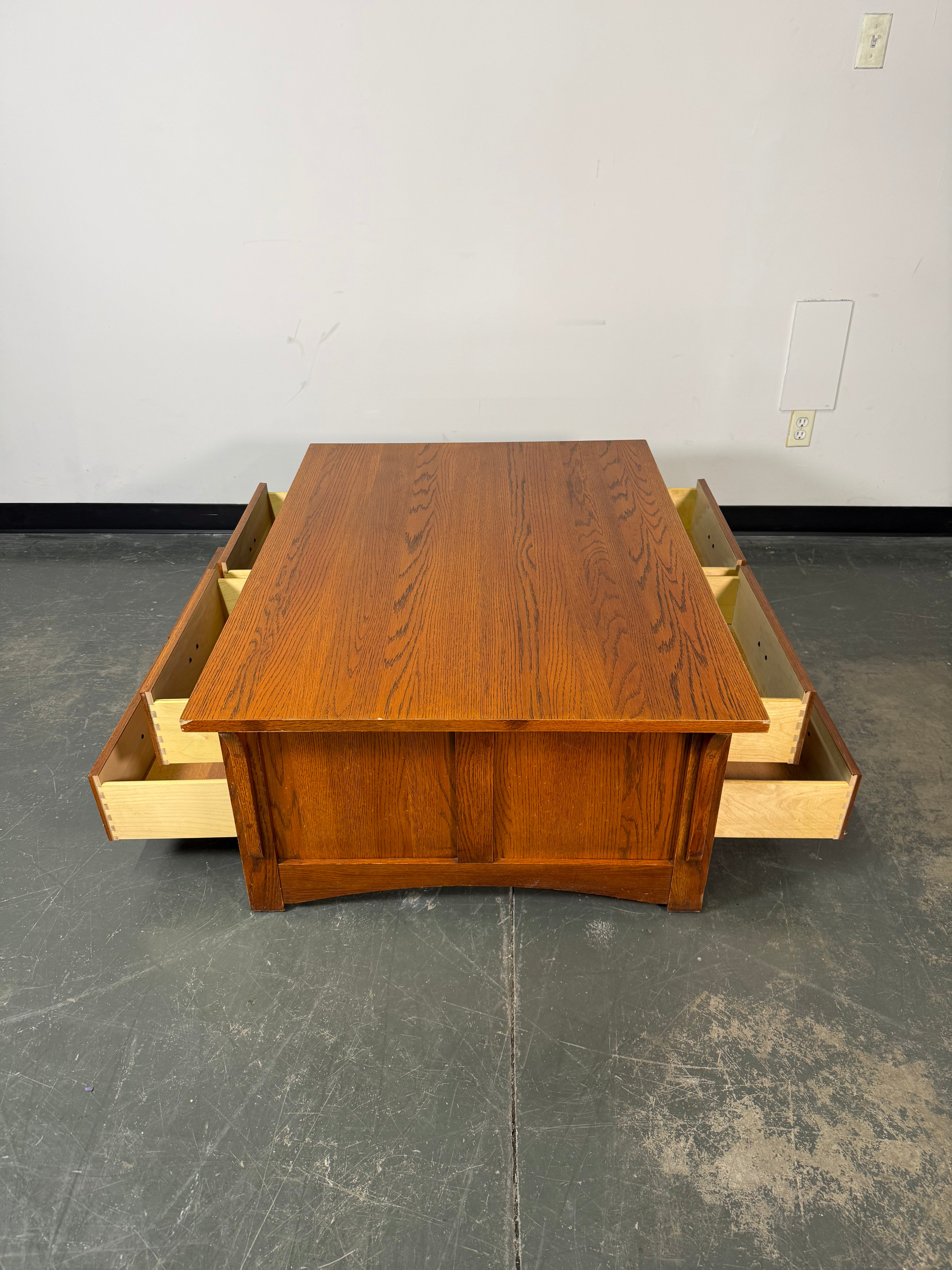 8-Drawer Coffee Table – Solid Wood Beauty