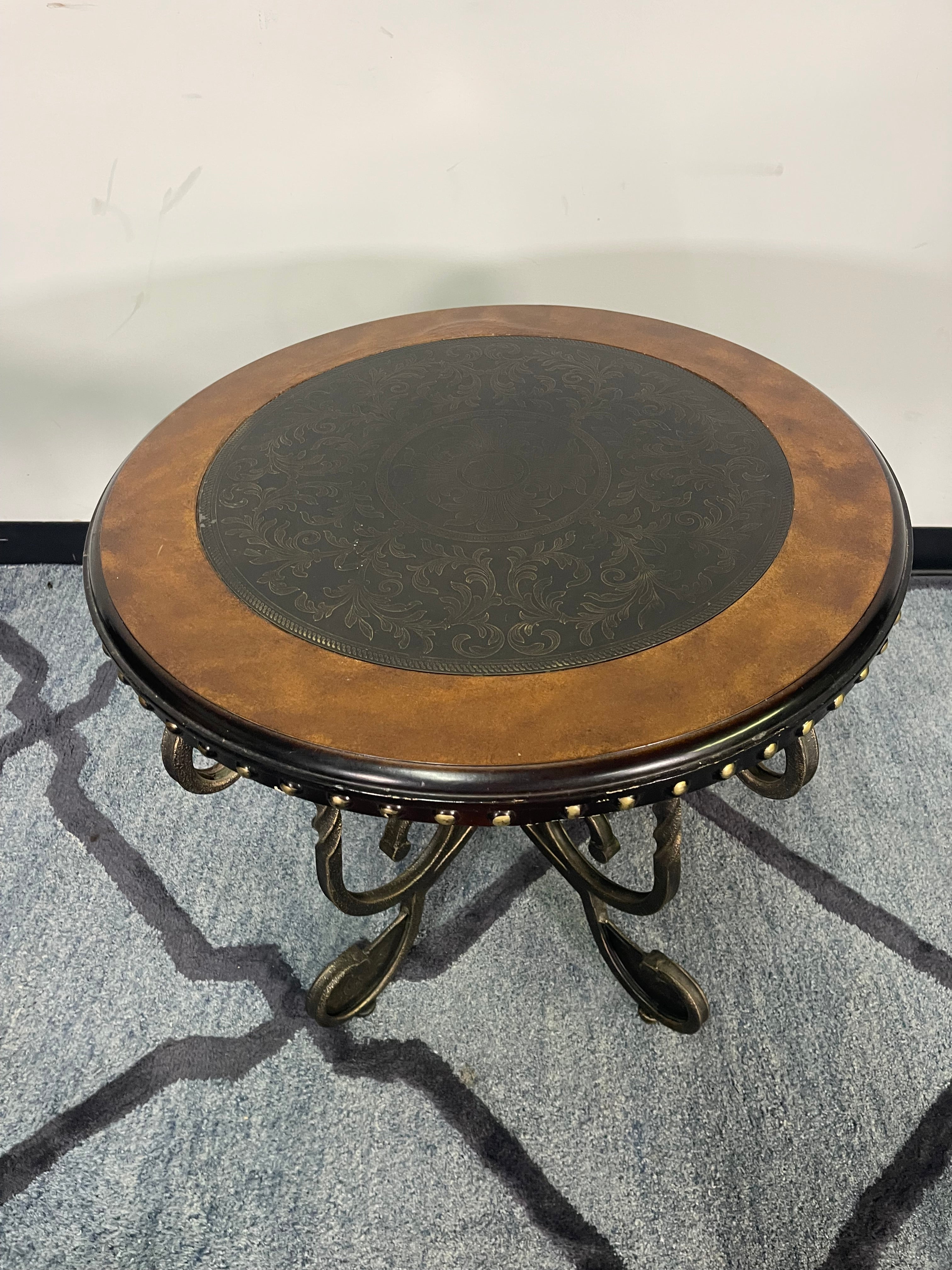 Wrought Iron Scroll-Leg Accent Tables – Set of Two