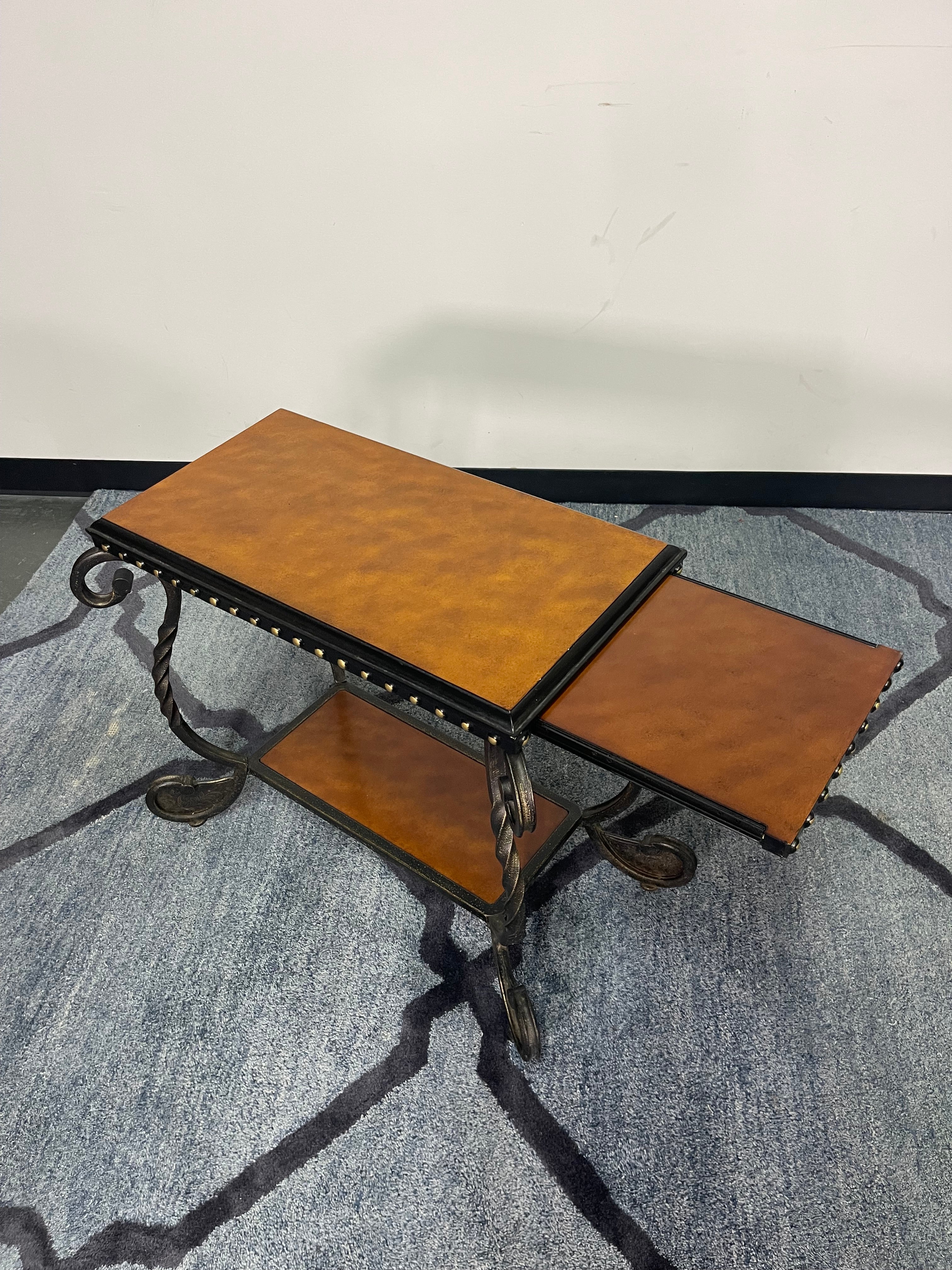 Wrought Iron Scroll-Leg Accent Tables – Set of Two