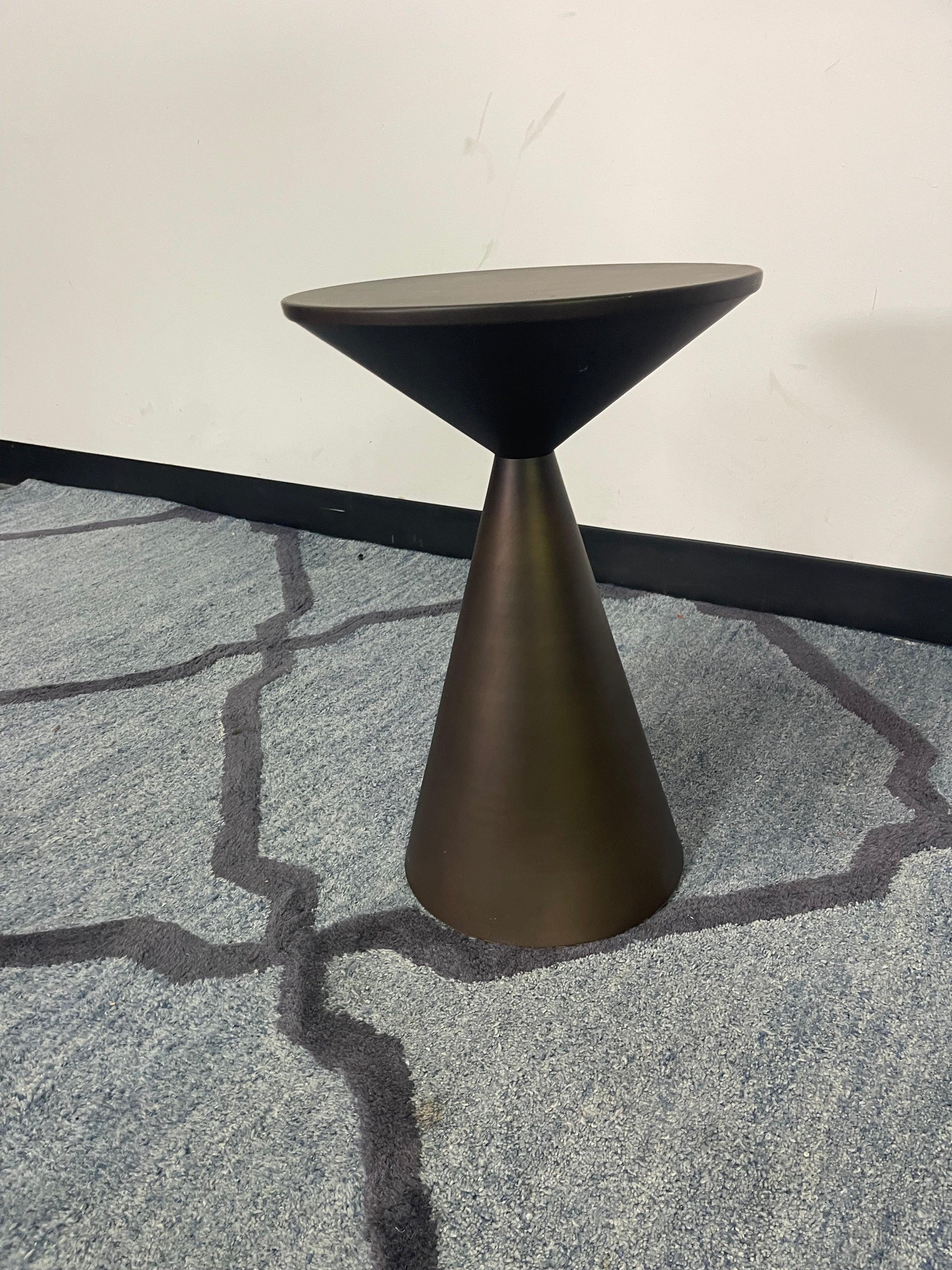 Modern Bronze Cone Accent Table