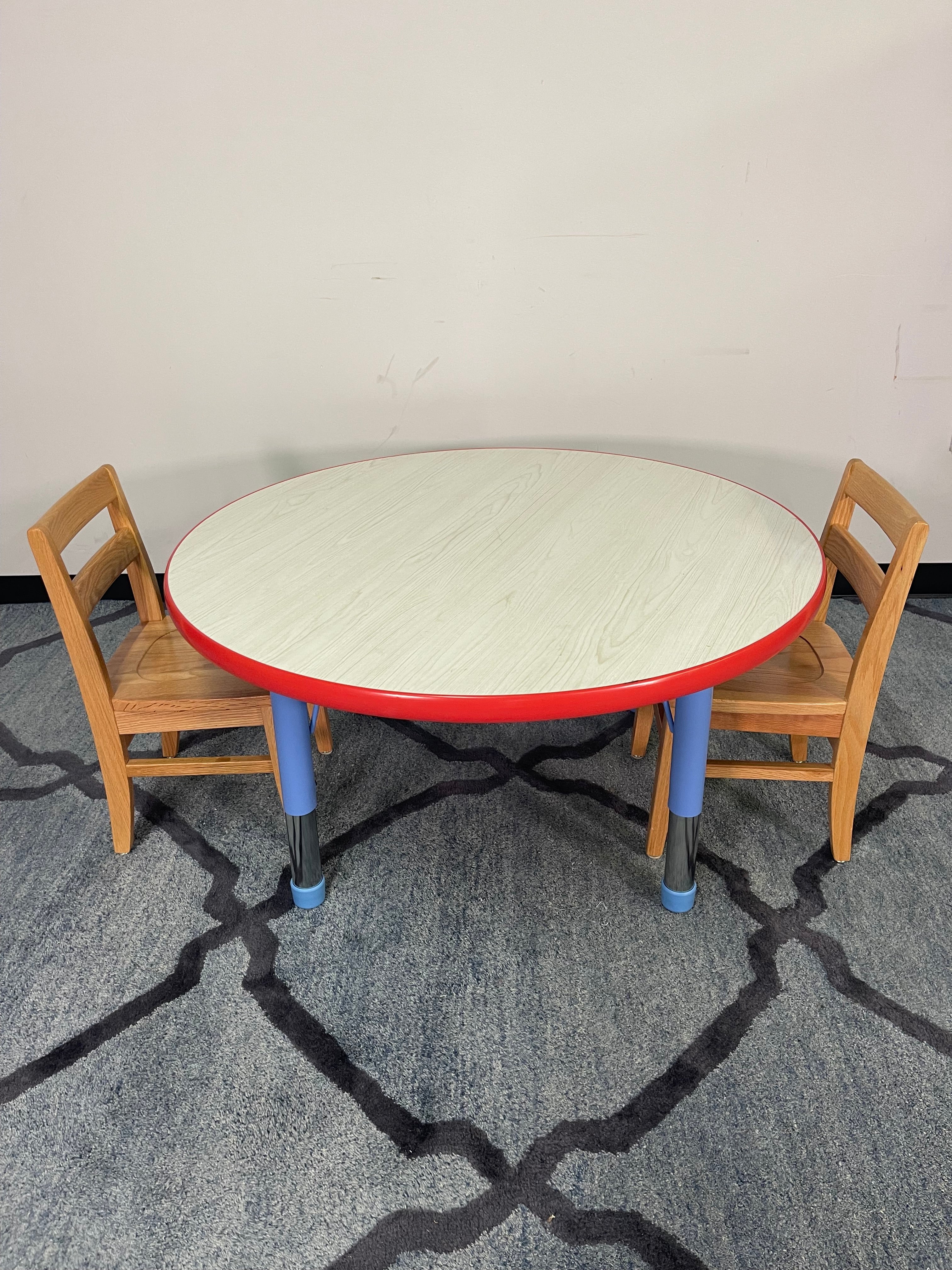 Kids’ Round Activity Table with 2 Wood Chairs
