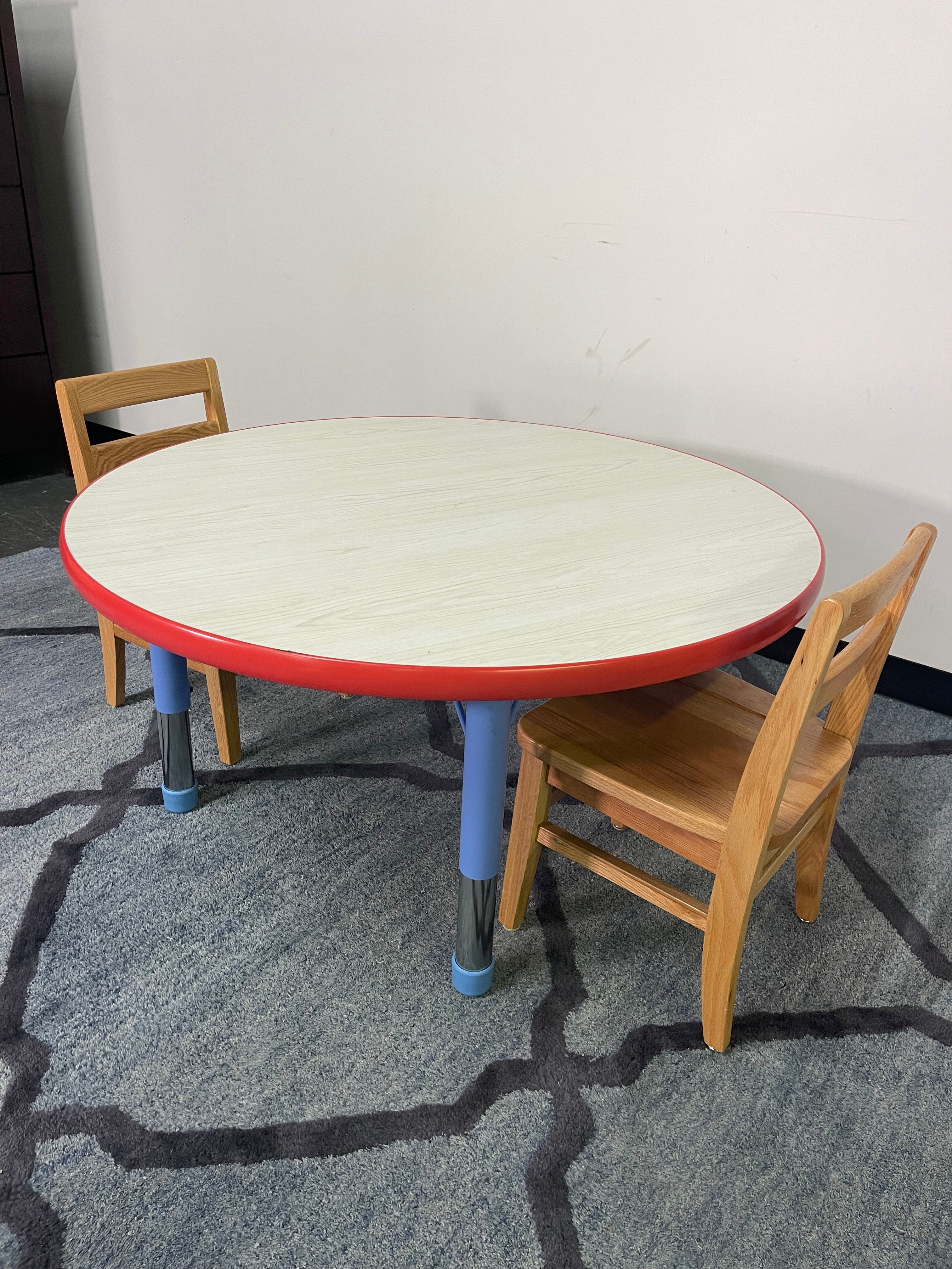 Kids’ Round Activity Table with 2 Wood Chairs