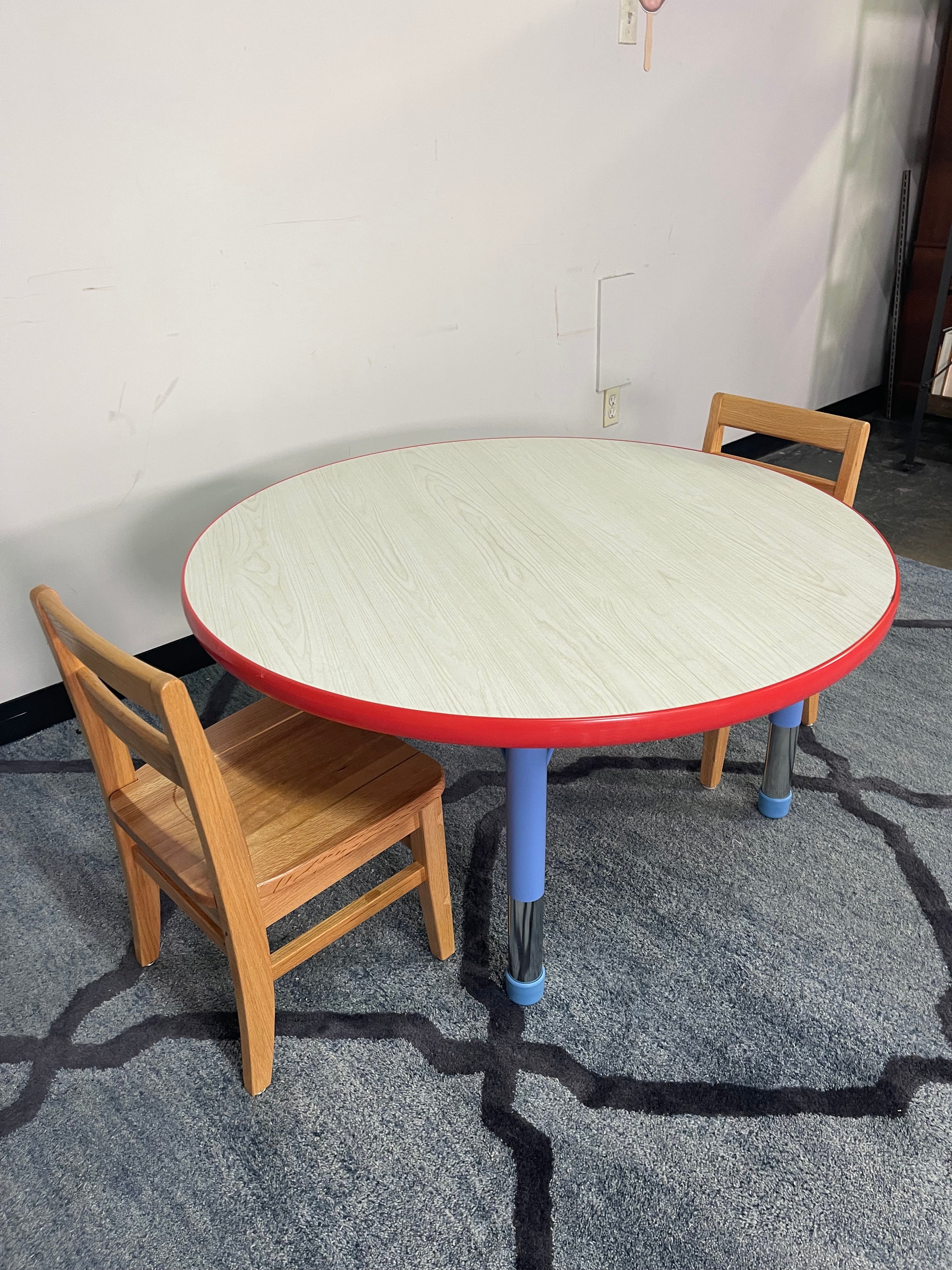 Kids’ Round Activity Table with 2 Wood Chairs