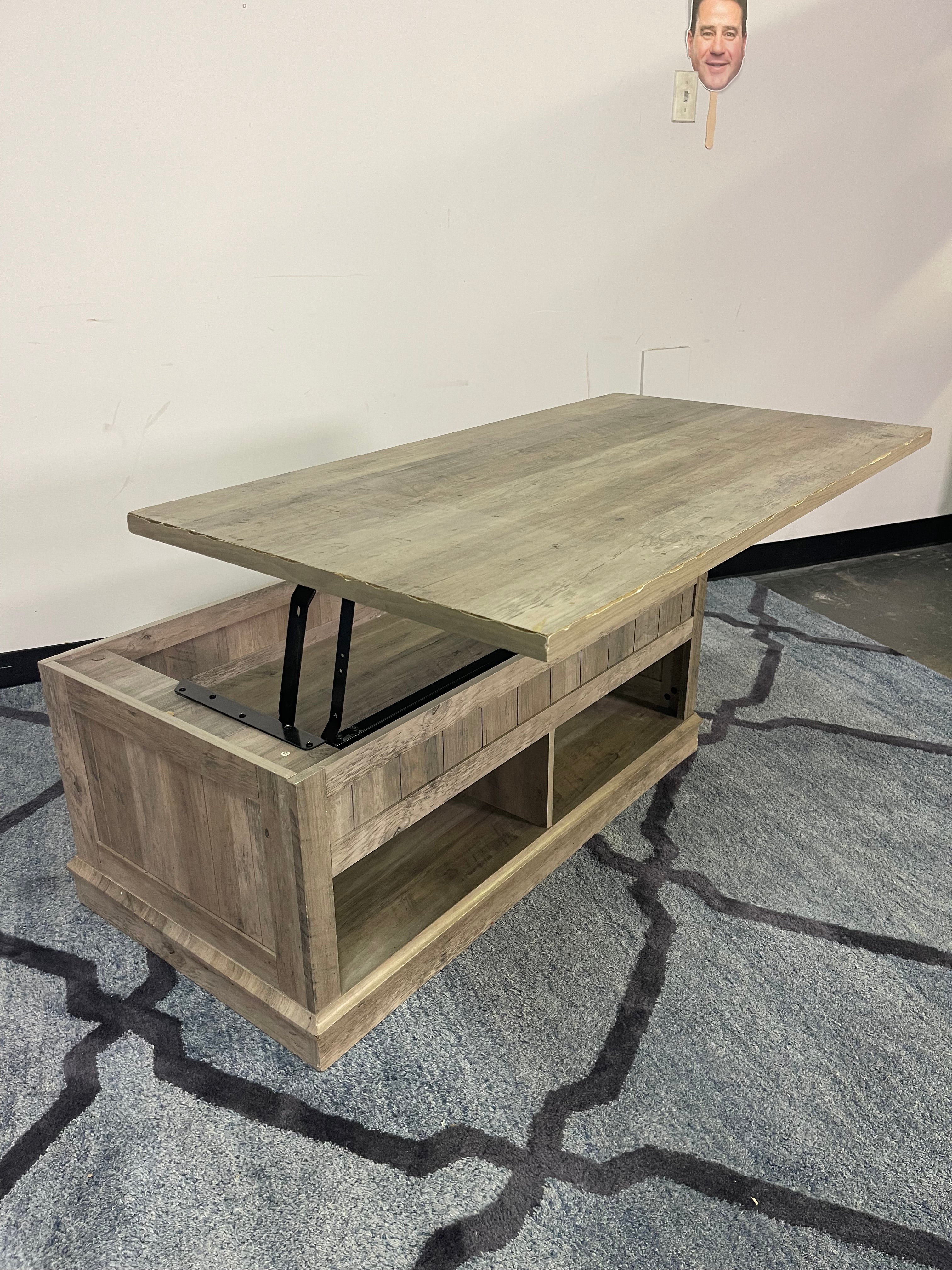 Rustic Lift-Top Coffee Table with Storage