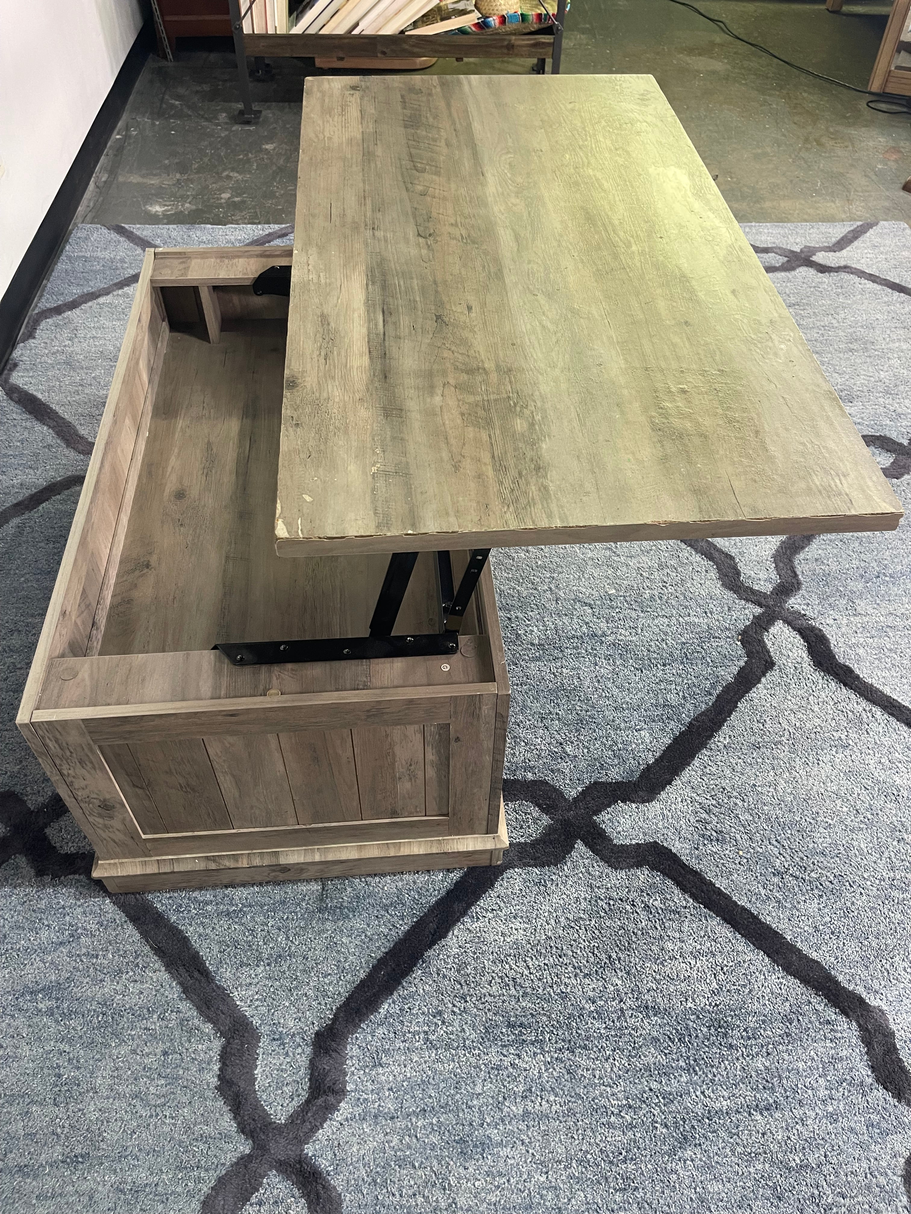 Rustic Lift-Top Coffee Table with Storage