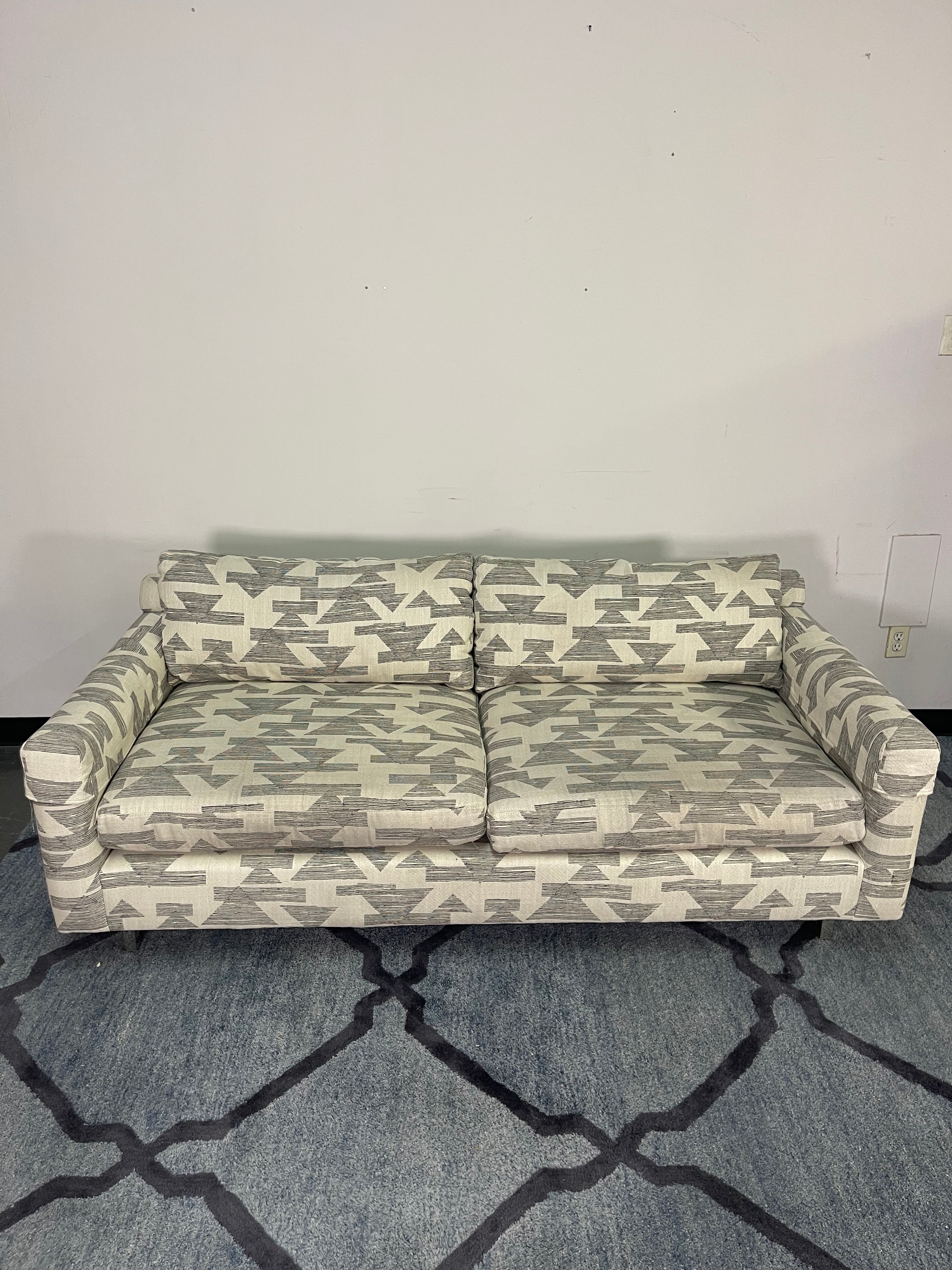 Bold Geometric Print Sofa