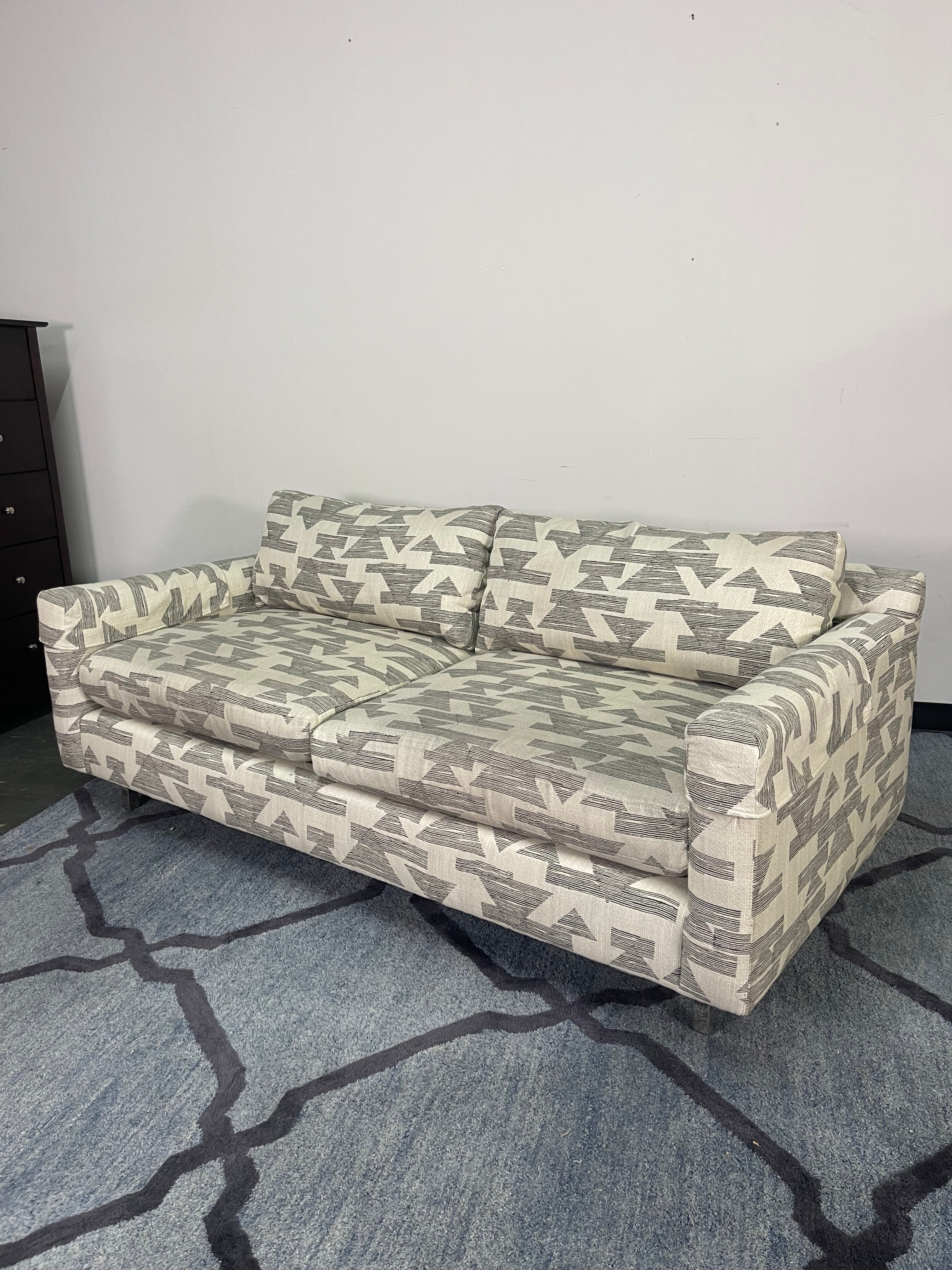 Bold Geometric Print Sofa