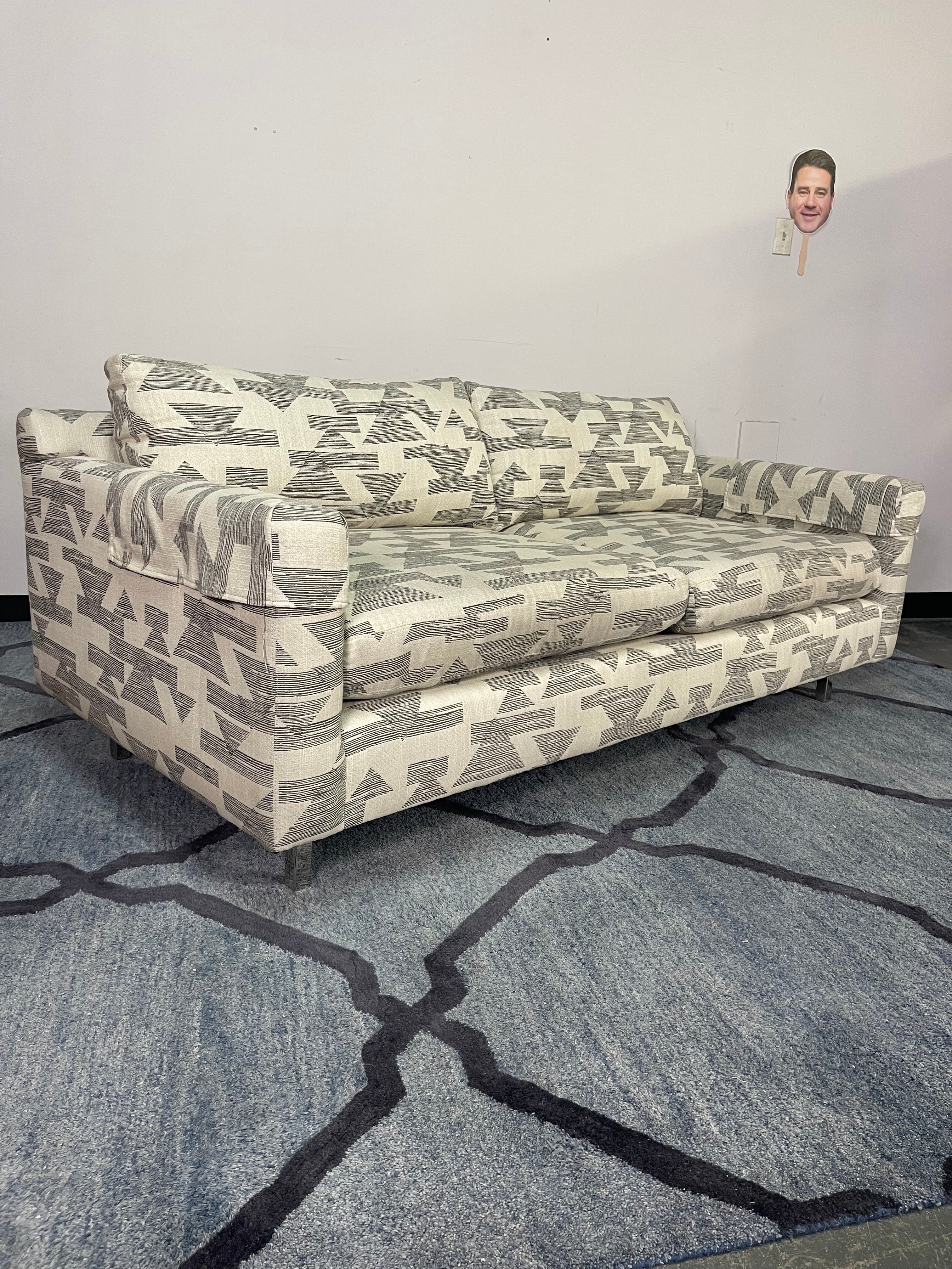 Bold Geometric Print Sofa