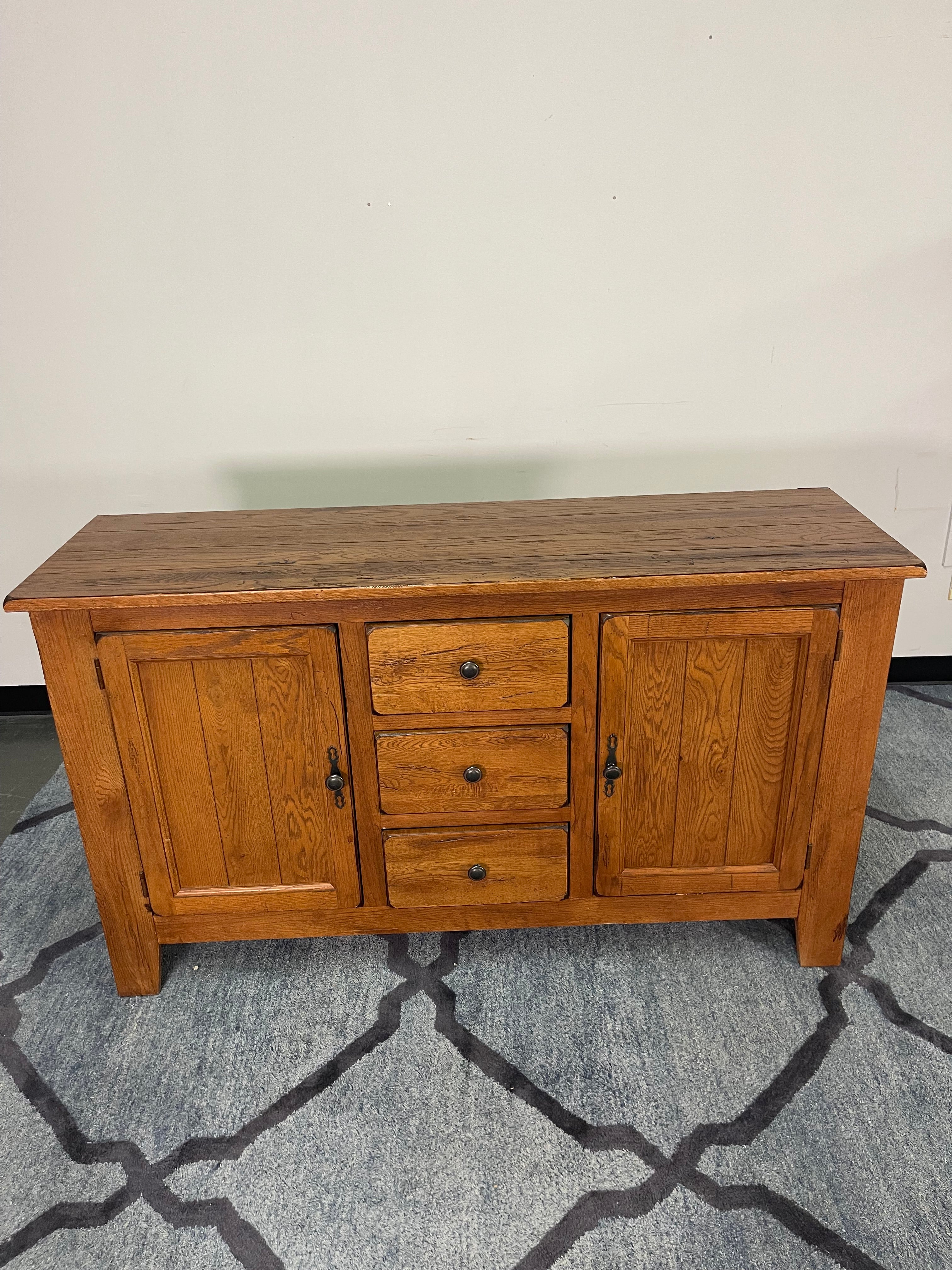 Rustic Solid Oak Sideboard