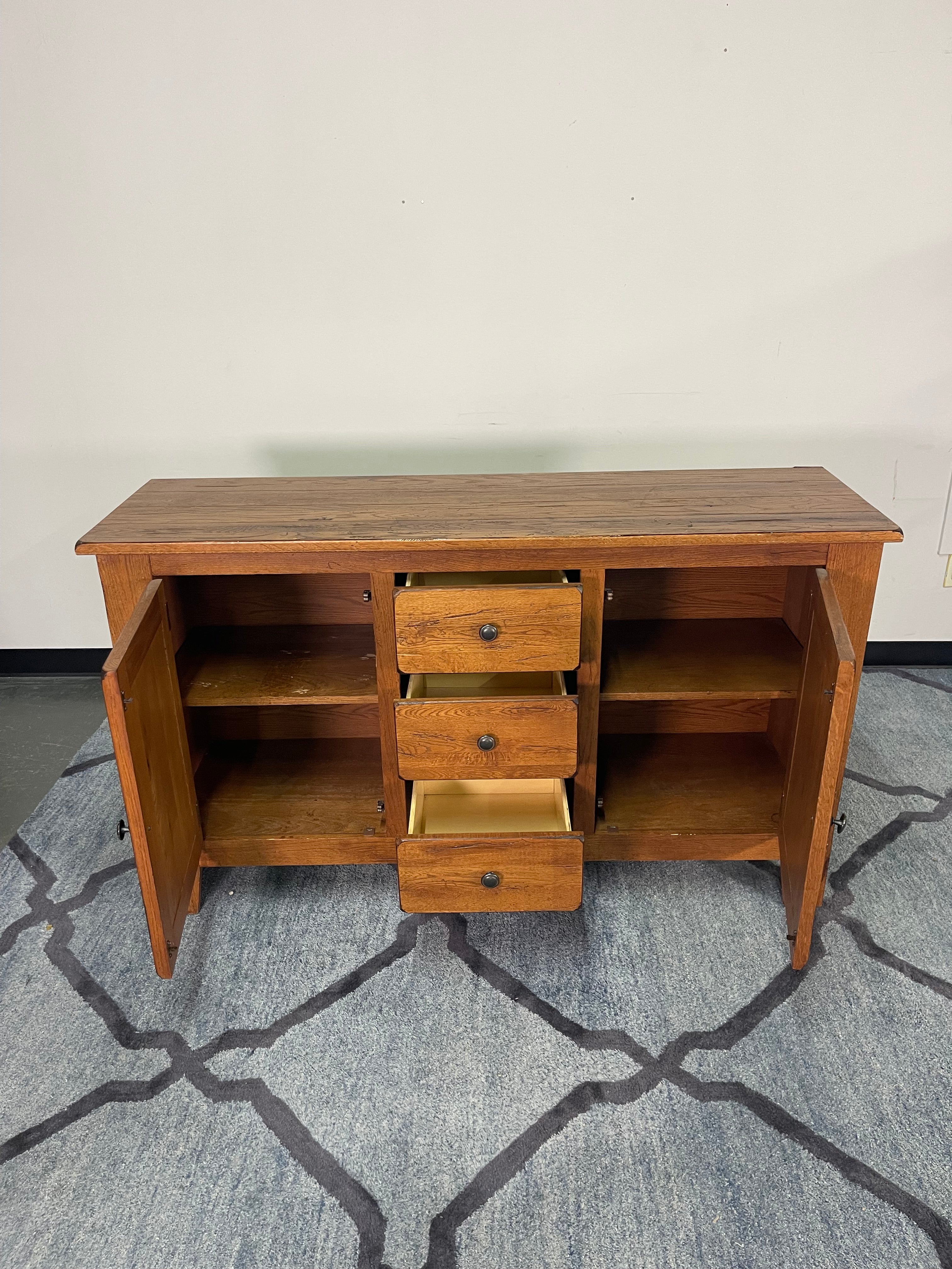 Rustic Solid Oak Sideboard