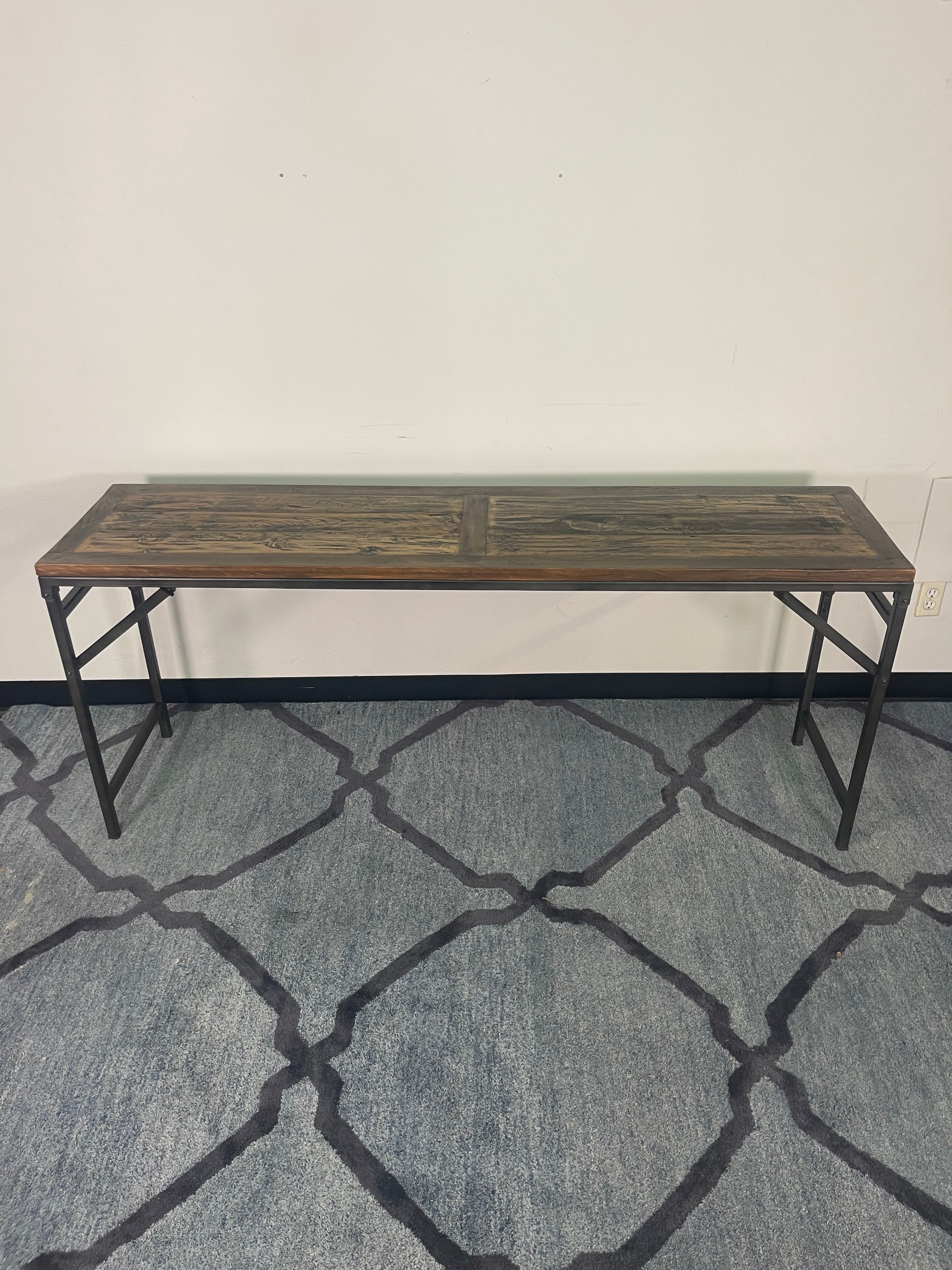 Reclaimed Wood Industrial Console Table