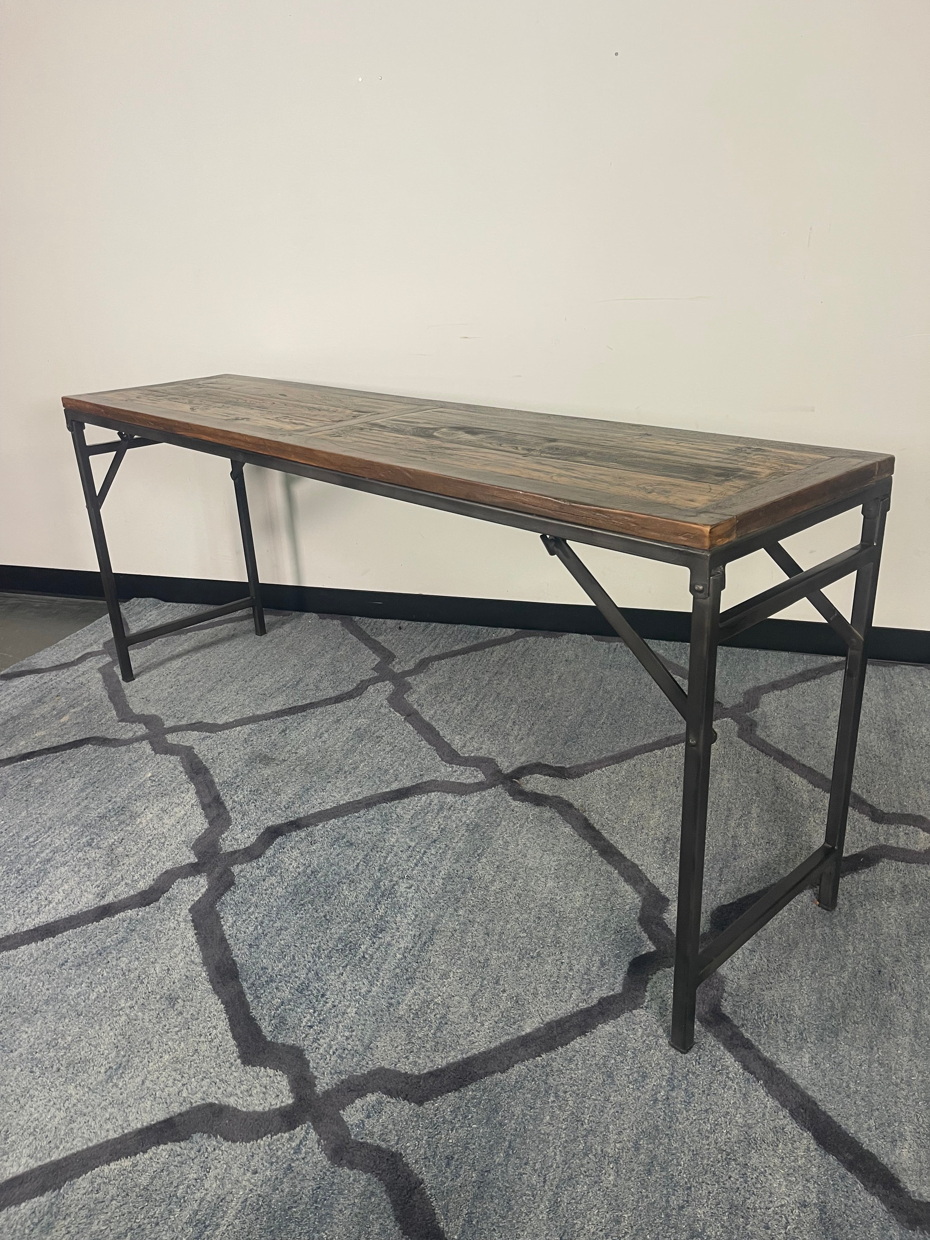 Reclaimed Wood Industrial Console Table