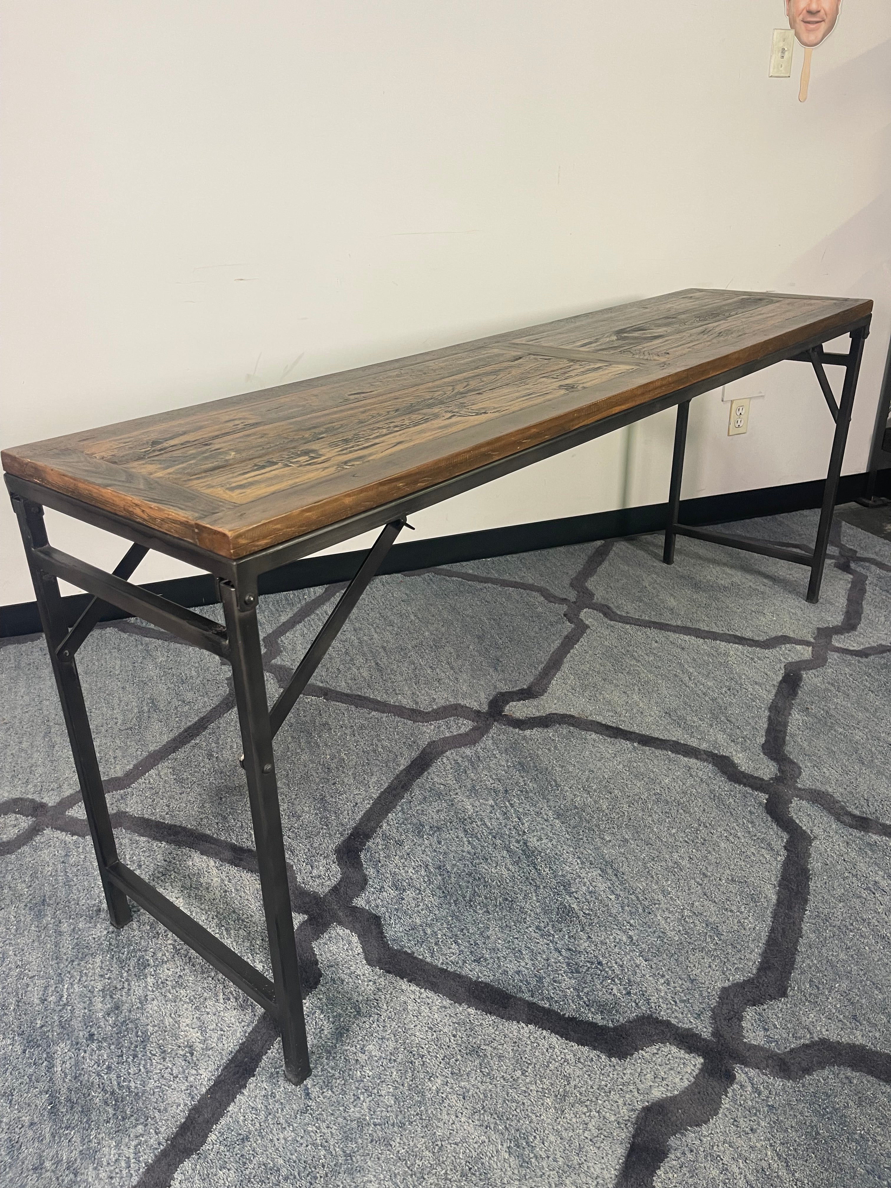 Reclaimed Wood Industrial Console Table