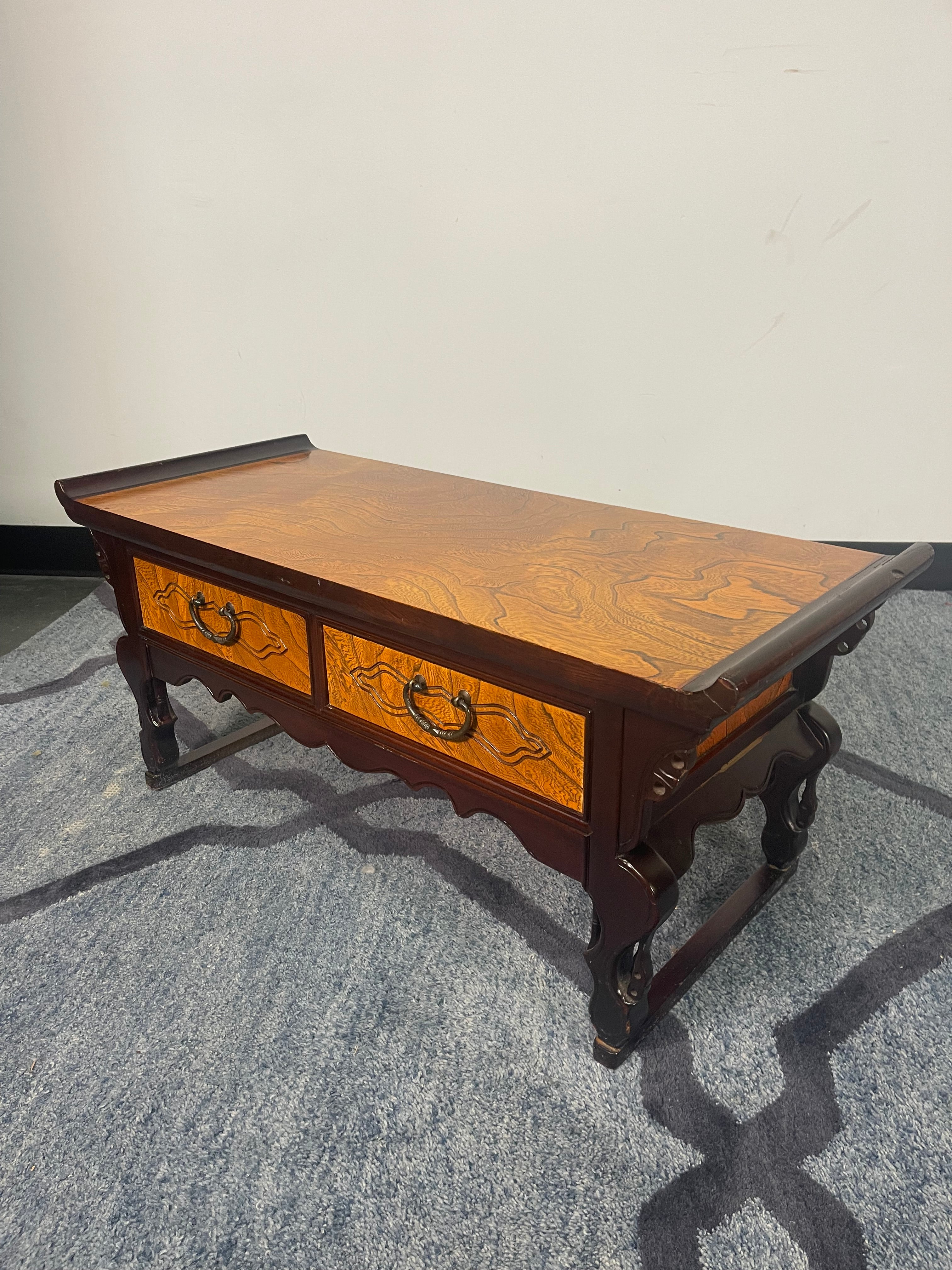 Asian-Style Elm Burl Altar Table
