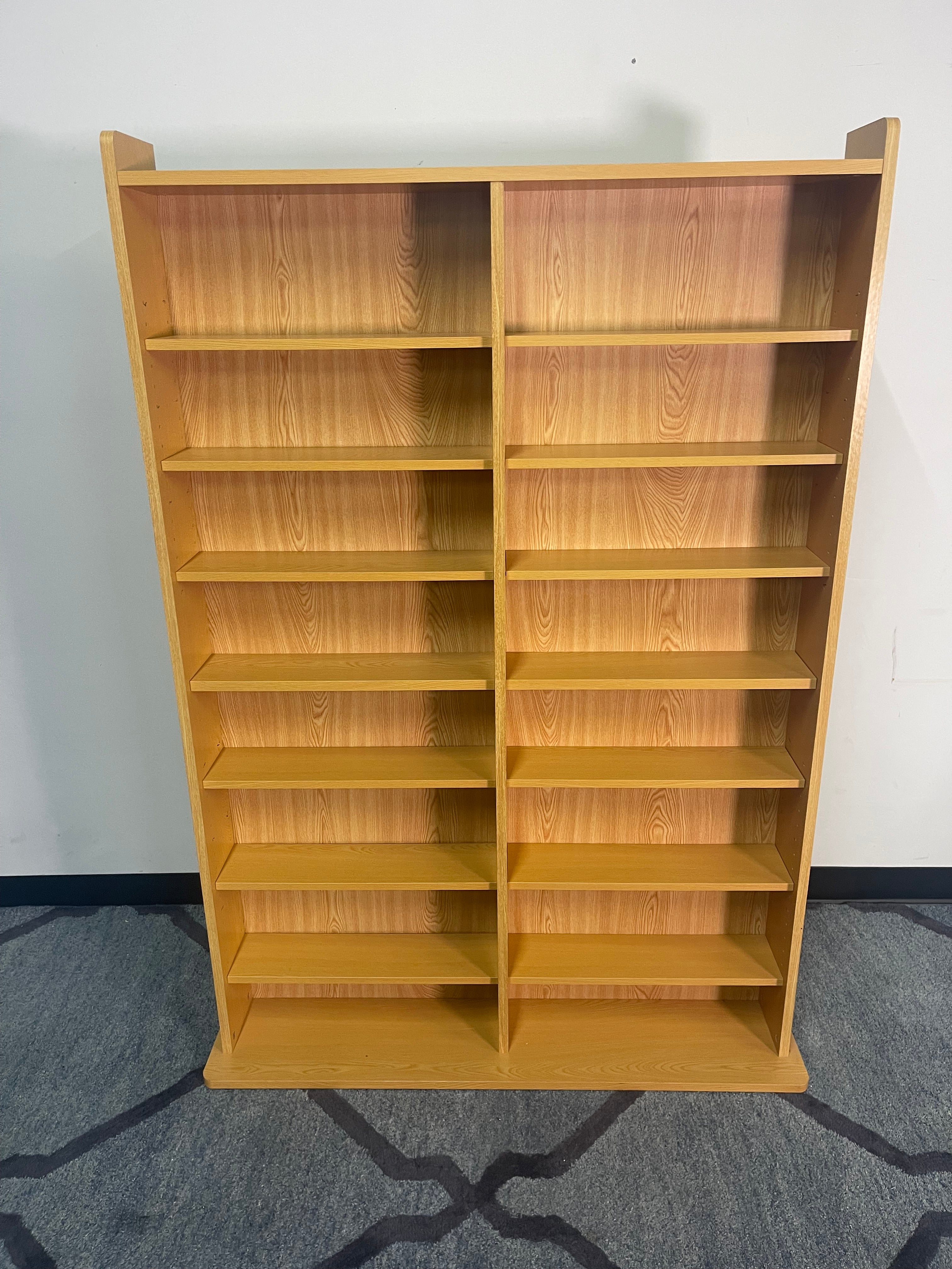 Honey Oak Media Storage Bookshelf