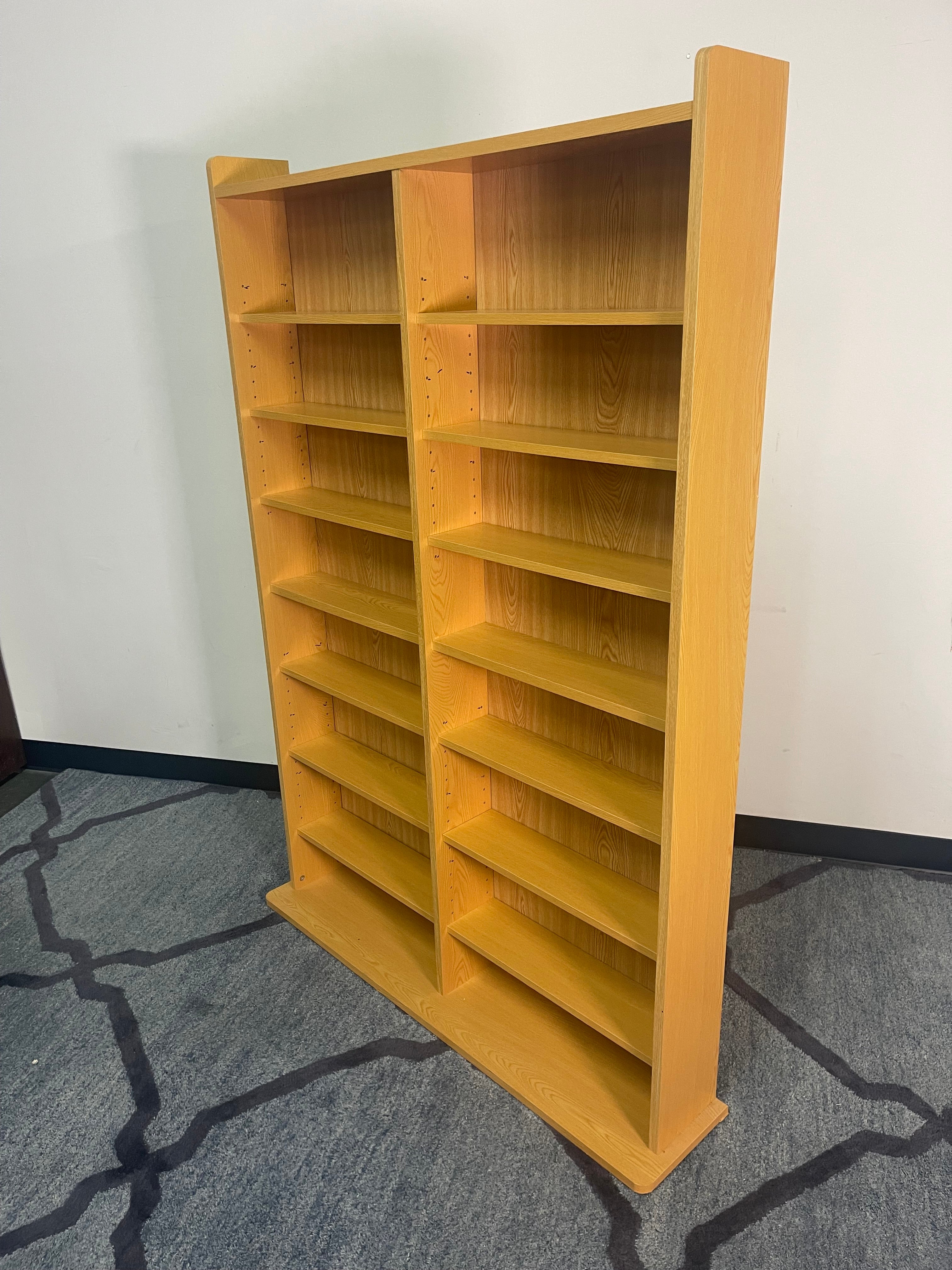 Honey Oak Media Storage Bookshelf