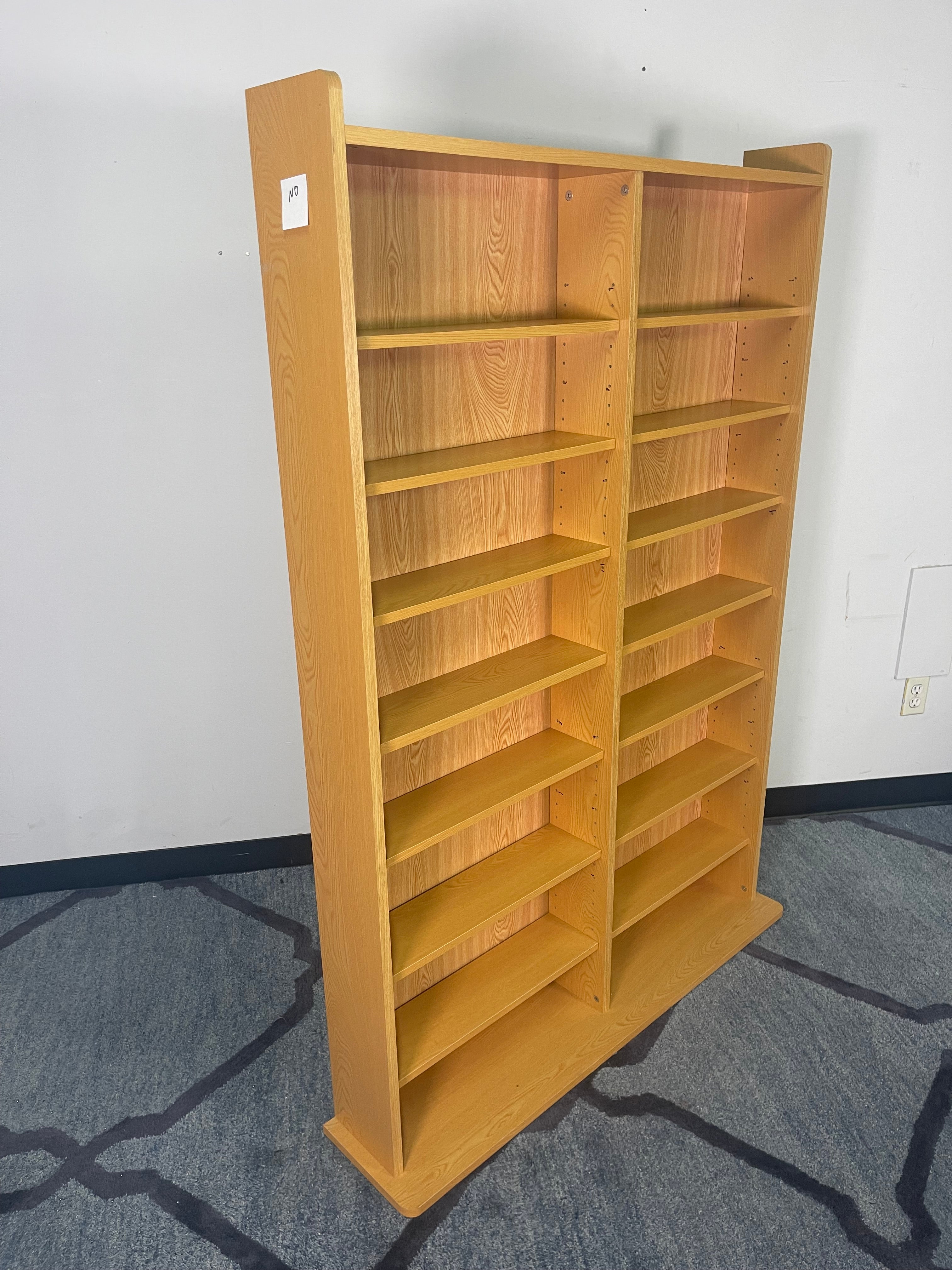 Honey Oak Media Storage Bookshelf