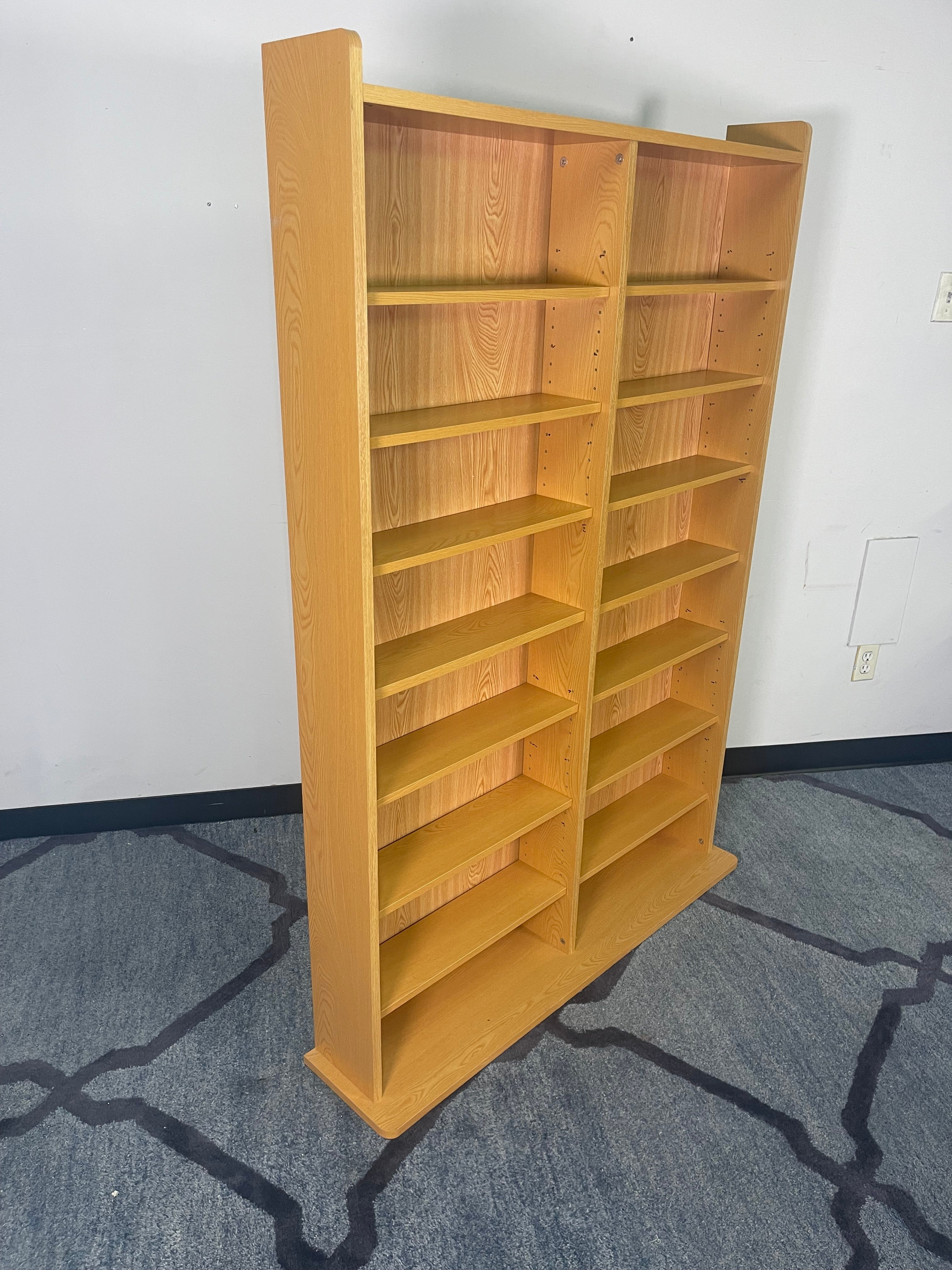 Honey Oak Media Storage Bookshelf
