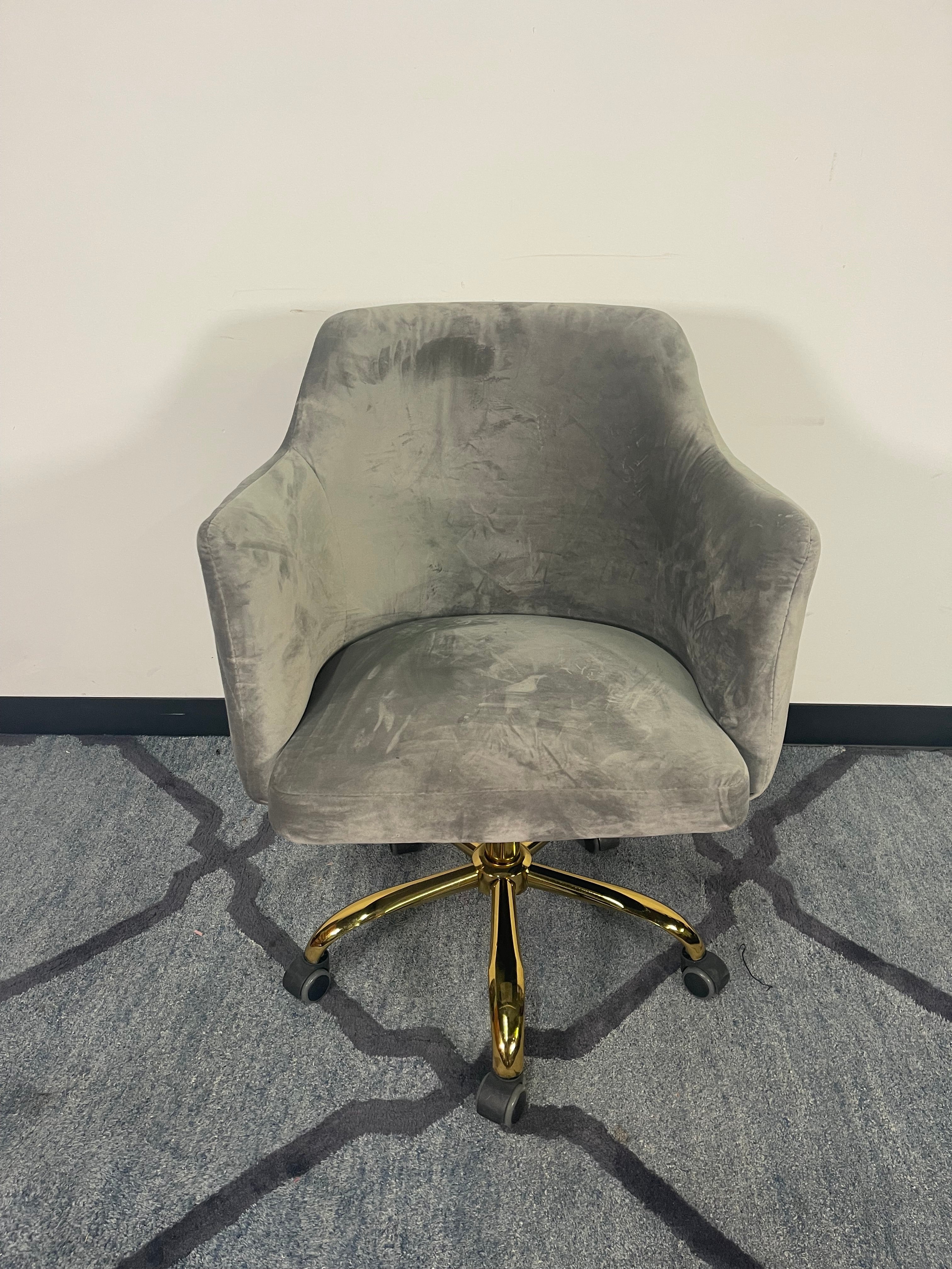 Glam Velvet Tufted Swivel Office Chair