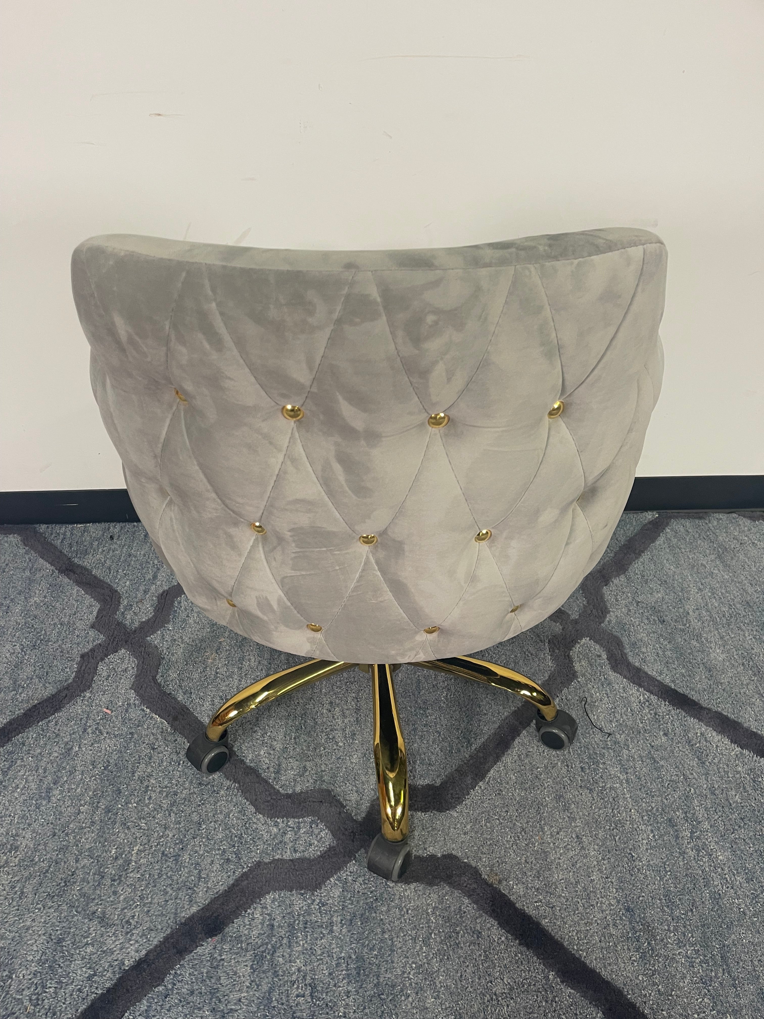 Glam Velvet Tufted Swivel Office Chair