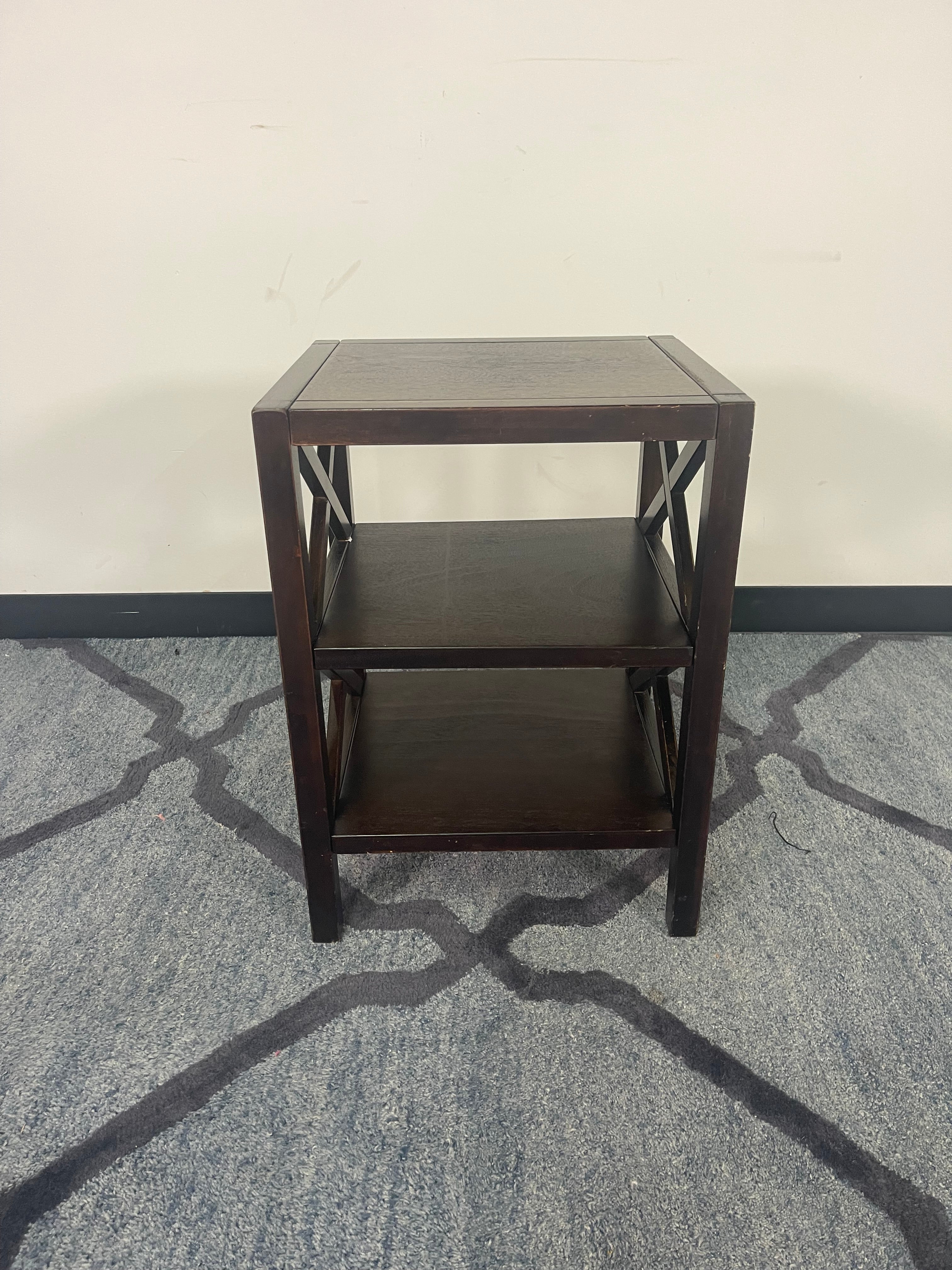 Espresso Wood 3-Tier End Table