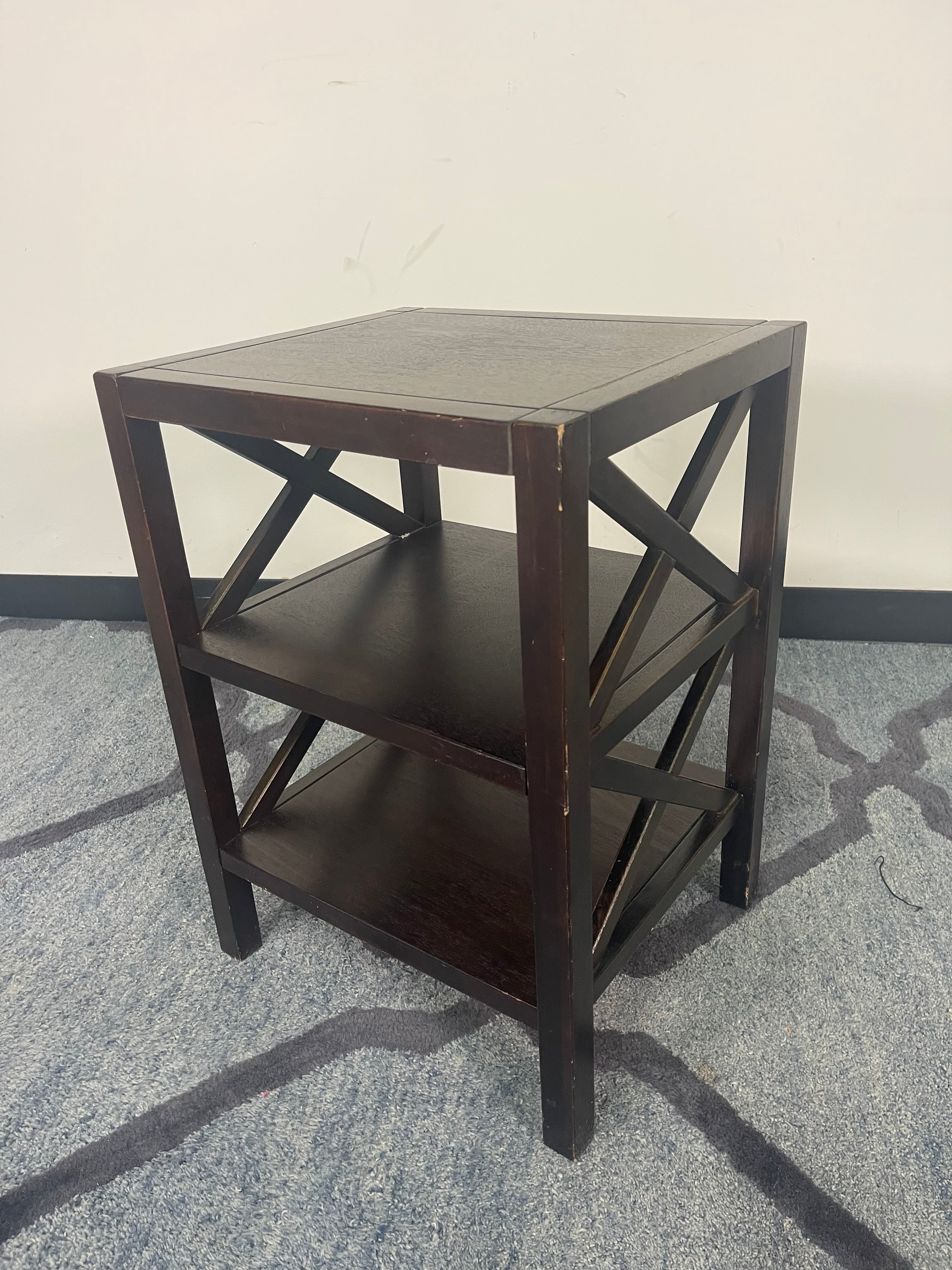Espresso Wood 3-Tier End Table