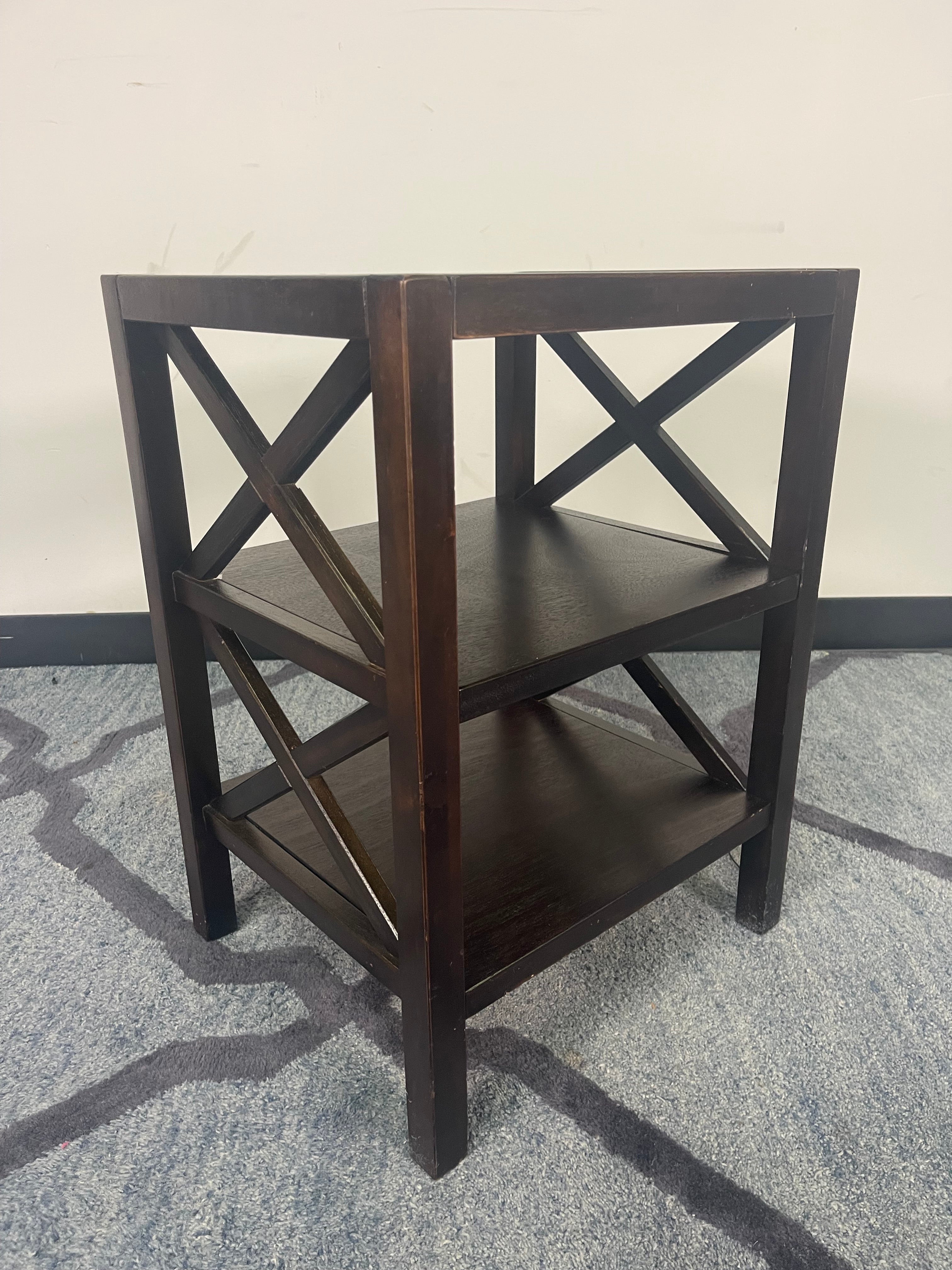 Espresso Wood 3-Tier End Table