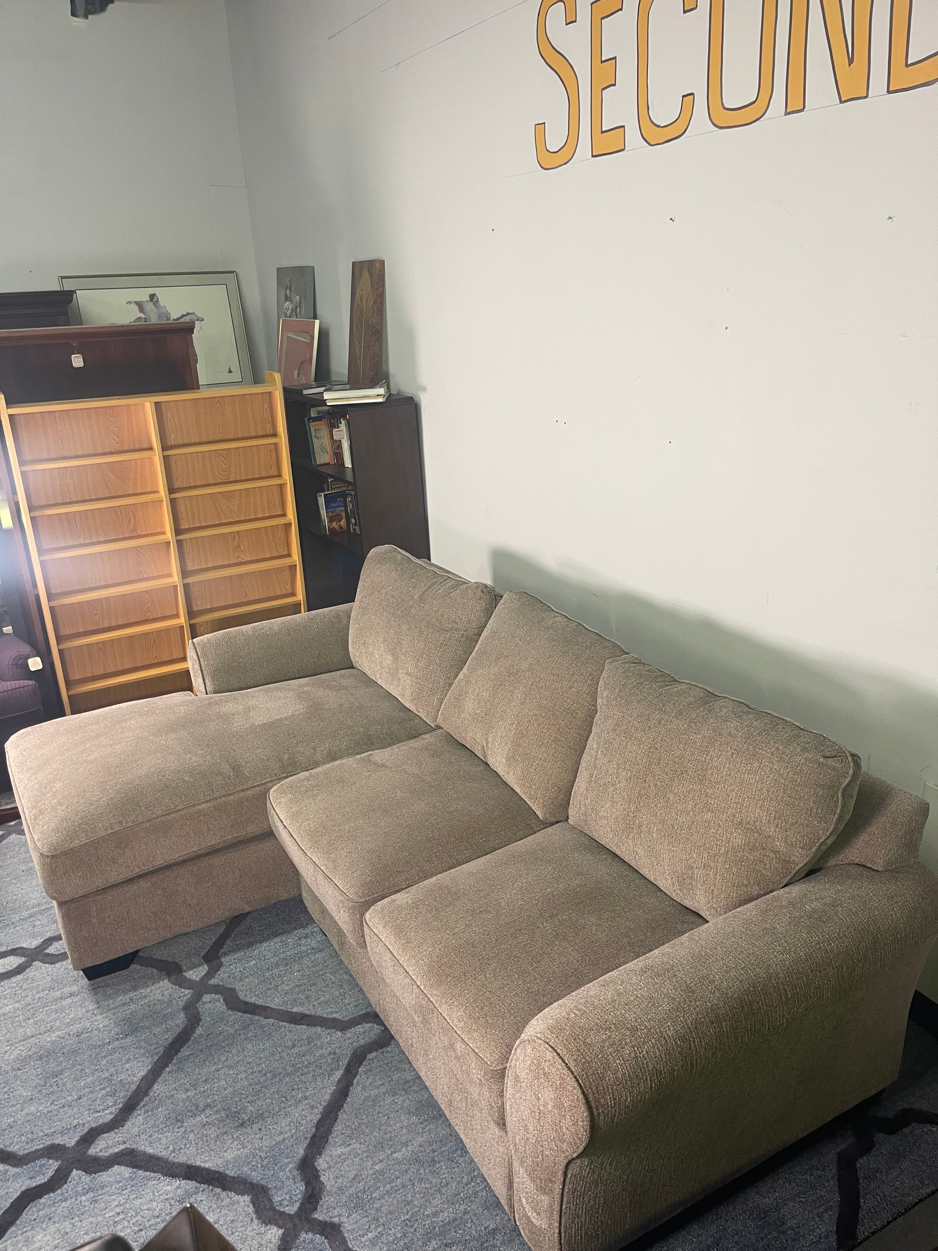 Cozy Taupe Chenille Sectional Sofa