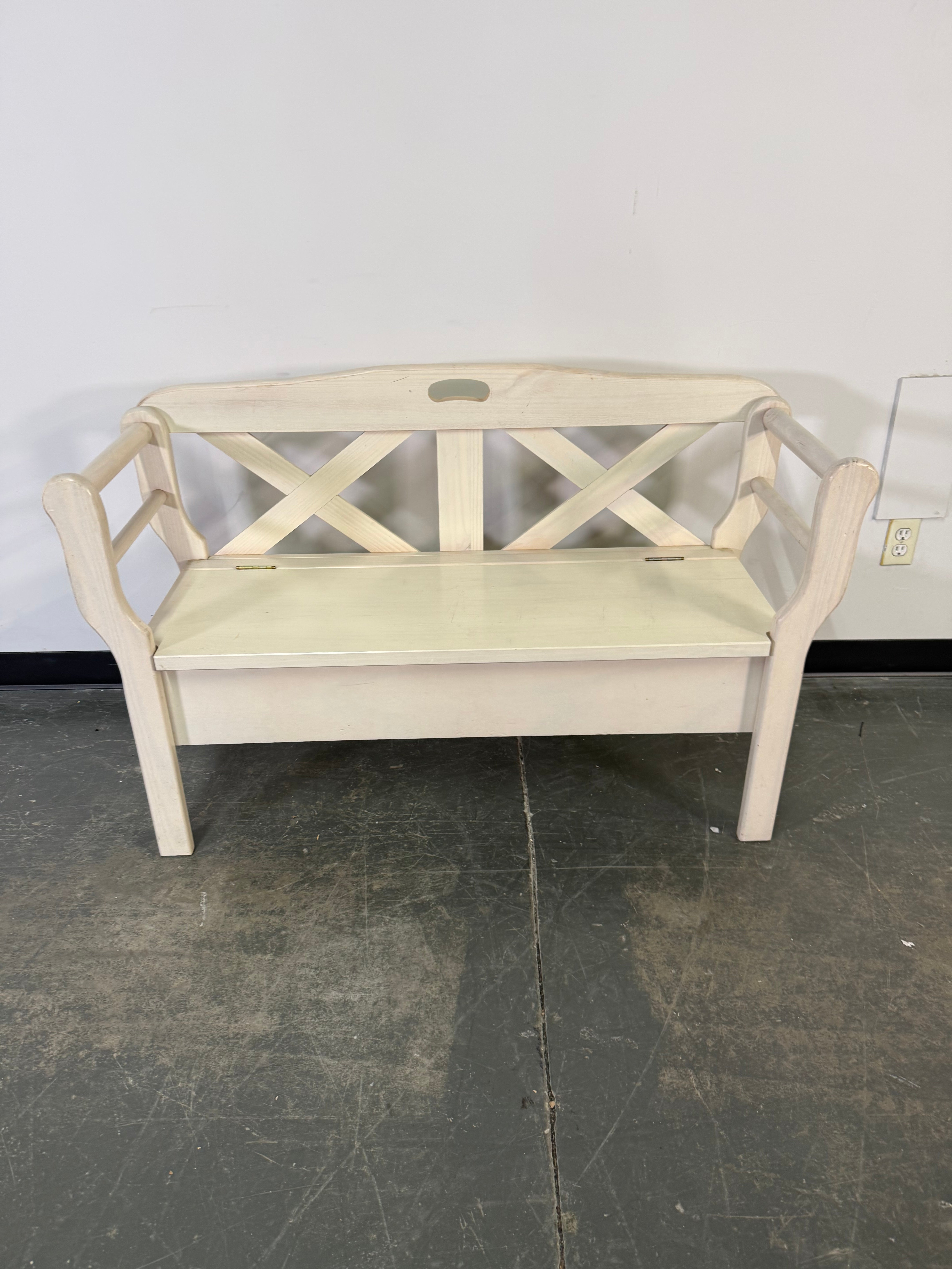 Charming White Storage Bench